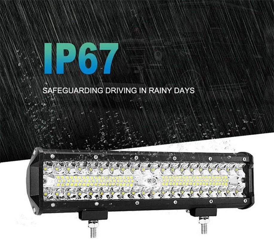 AIMALL 12-Inch CREE LED Light Bar with Side Shooter Combo Beam, 11,000LM Off-Road Driving Work Light, IP67 Waterproof for 4WD Truck, ATV, UTV