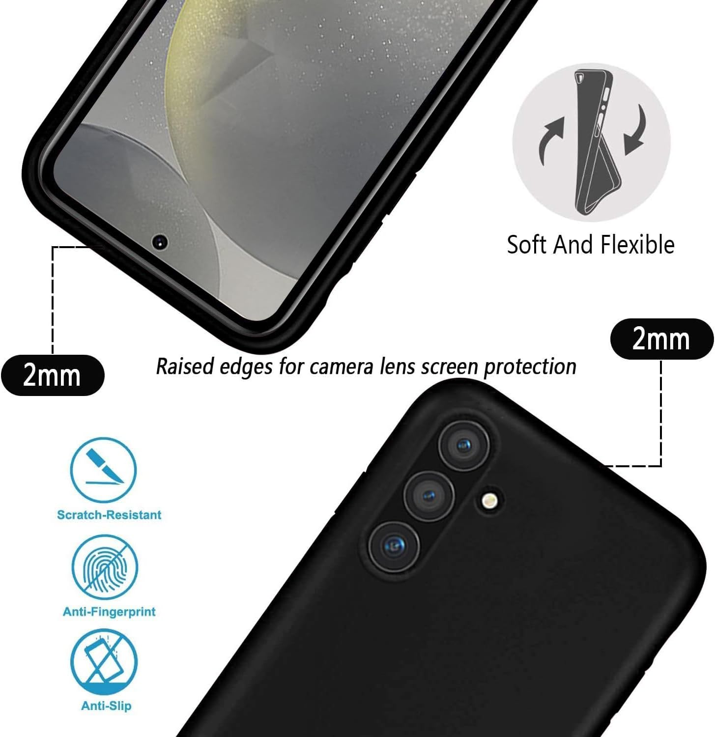 Yichxu Mobile Phone Lanyard Case for Samsung Galaxy S25 plus 5G with Strap, Silicone Mobile Phone Case with Cord Lanyard, Protective Case with Chain, Shockproof Nylon Shoulder Strap, Necklace Case For