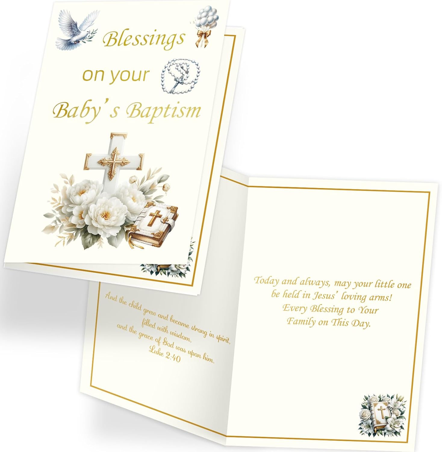 Ceiba Tree Baptism Card for Baby 1PCS with Envelope Message Inside image number 5