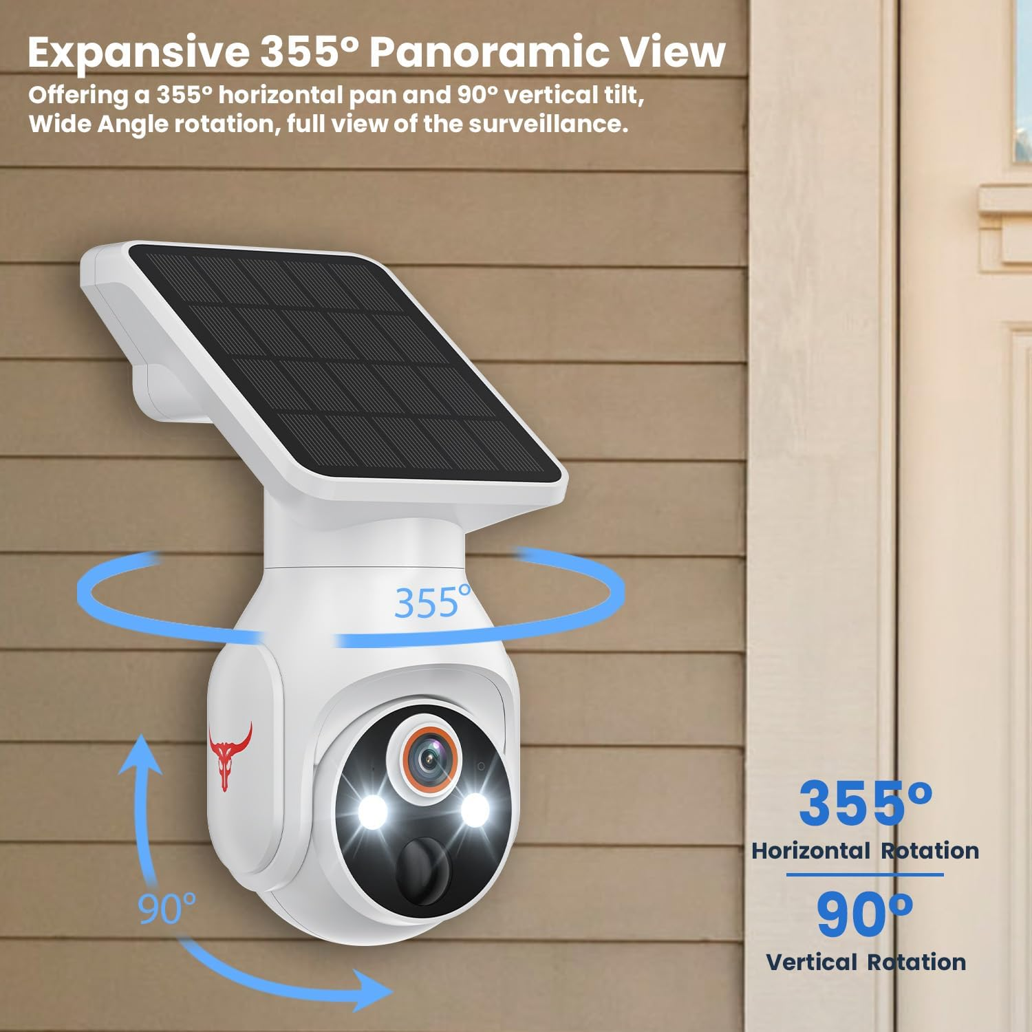 Gerfalc Wifi Solar Security Camera Wireless Outdoor Surveillance with Motion Detection, 1080P HD, Color Night Vision, Two-Way Talk, Weather Resistance, Remote Monitoring, Easy Installation image number 6