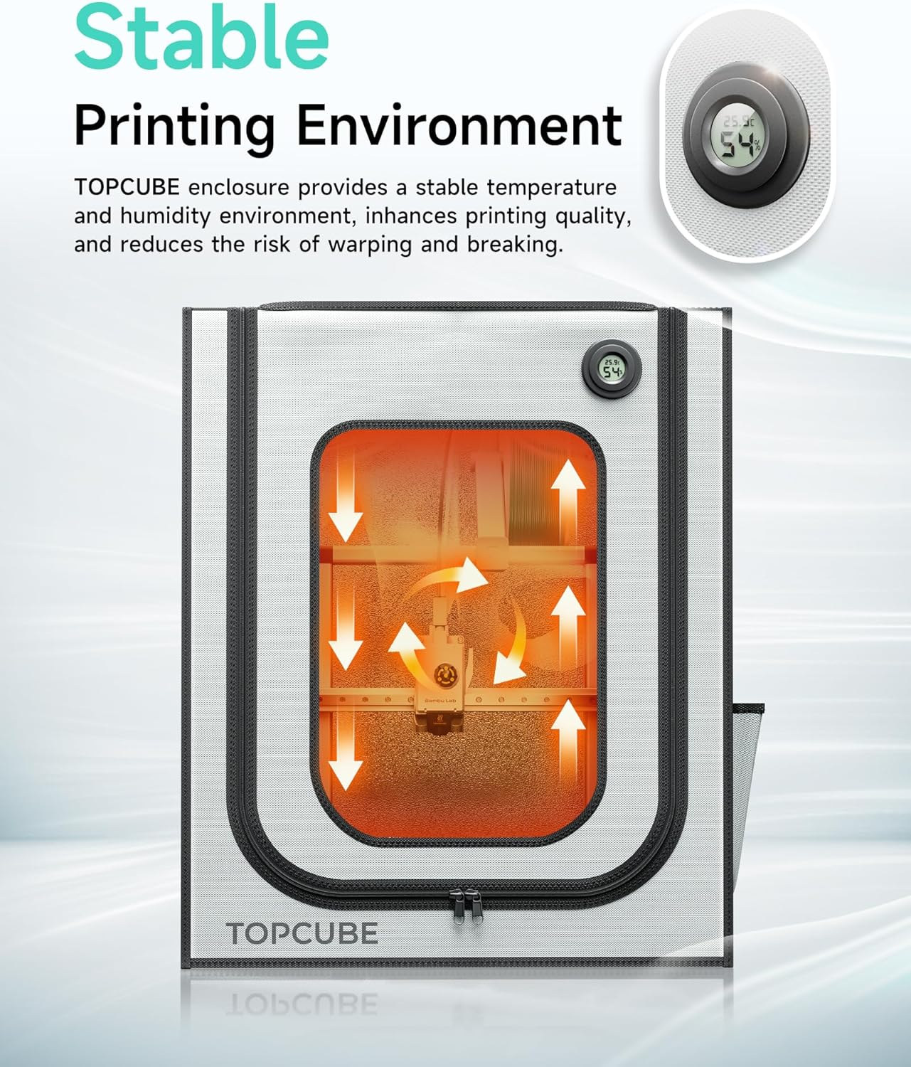 3D Printer Enclosure for Bambu Lab A1, Large Size Enclosure with LED Light, Fireproof Waterproof Dustproof Noise Reduction Constant Temperature 3D Printer Cover, 550X670X600Mm