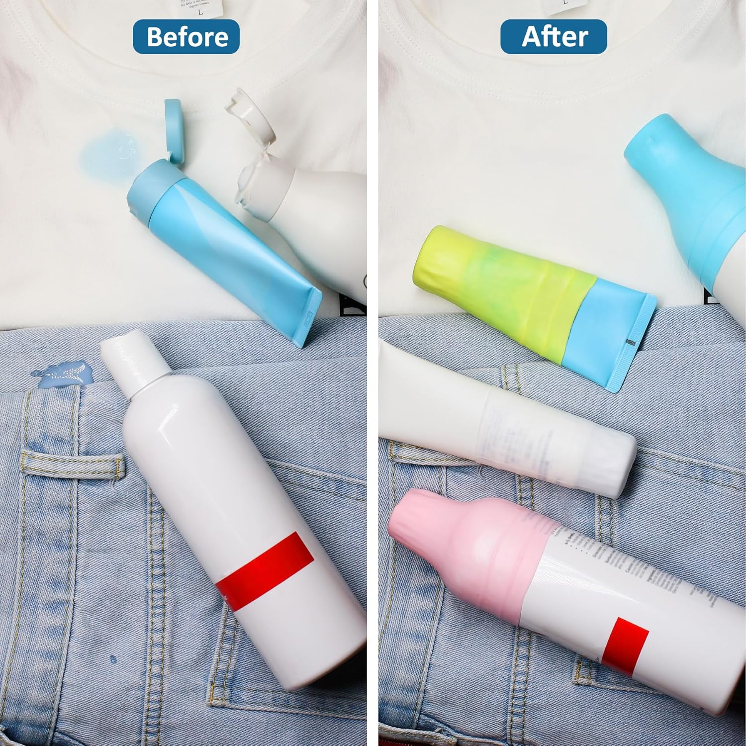 10 Pack Travel Essentials Accessories Silicone Bottle Covers, Cruise Essentials, Beach Vacation Essentials for Women Men, Elastic Sleeves for Leak Proofing, Fit Travel Size Bottles Toiletries image number 4