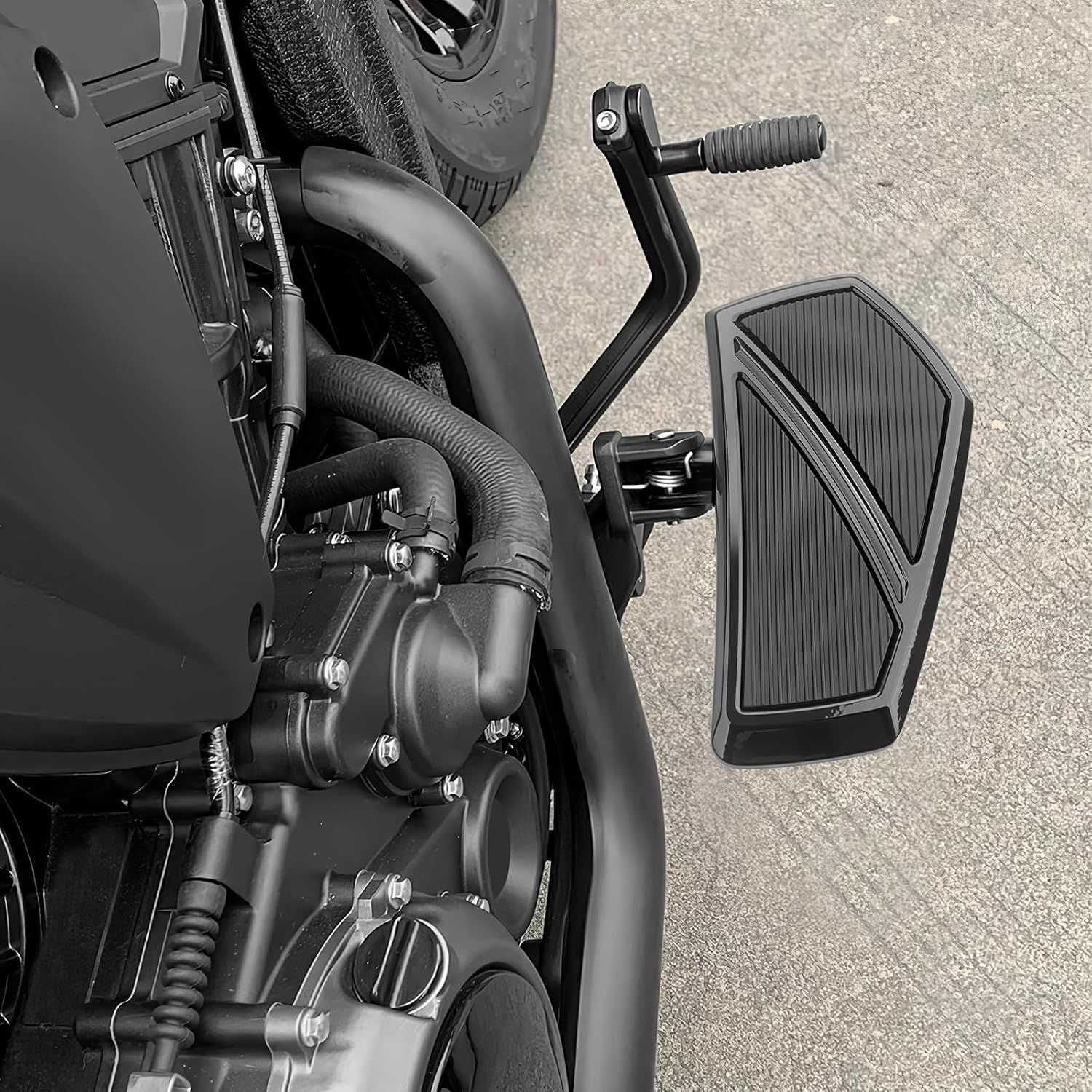 Front Footpegs Rider Floorboards Compatible with Kawasaki Vulcan S 650 Accessories 2015-2025 Anti-Slip Wide Motorcycle Highway Pegs (Chrome)