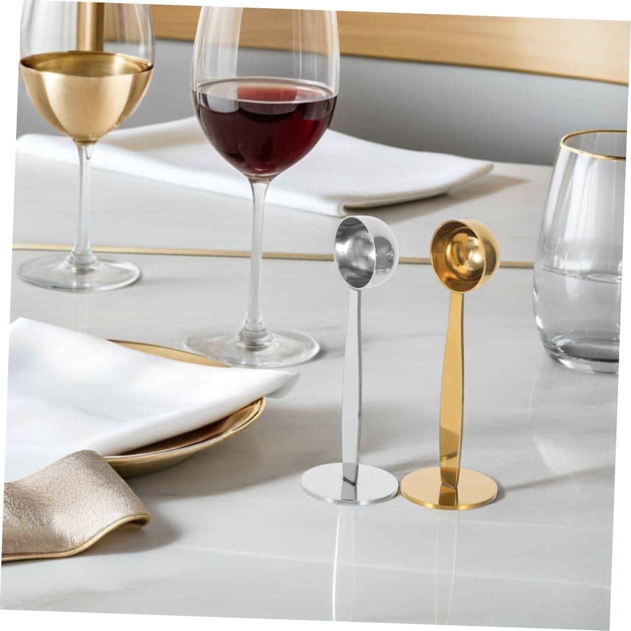 Cabilock 2Pcs Espresso Tamper Bean Spoon Stainless Steel Multifunctional Tamping Spoon for Hand Press Tamper for Coffee Brewing image number 4