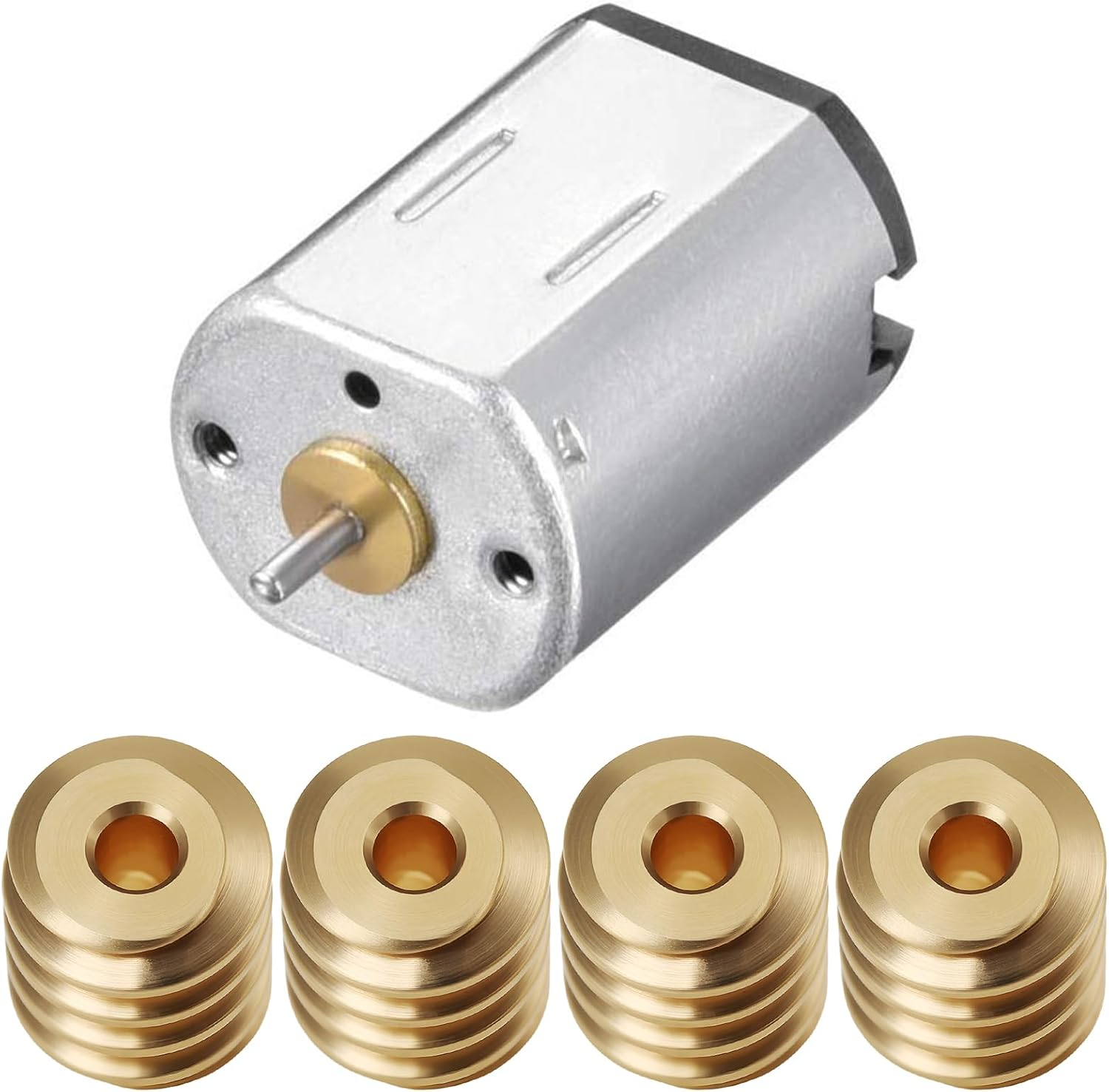 Emsea 10Pcs Brass Worm Gear M0.4 5Mm Diameter 6Mm Length 1.5Mm Bore Compatible with Model Trains Right-Hand Thread for Motor Replacement