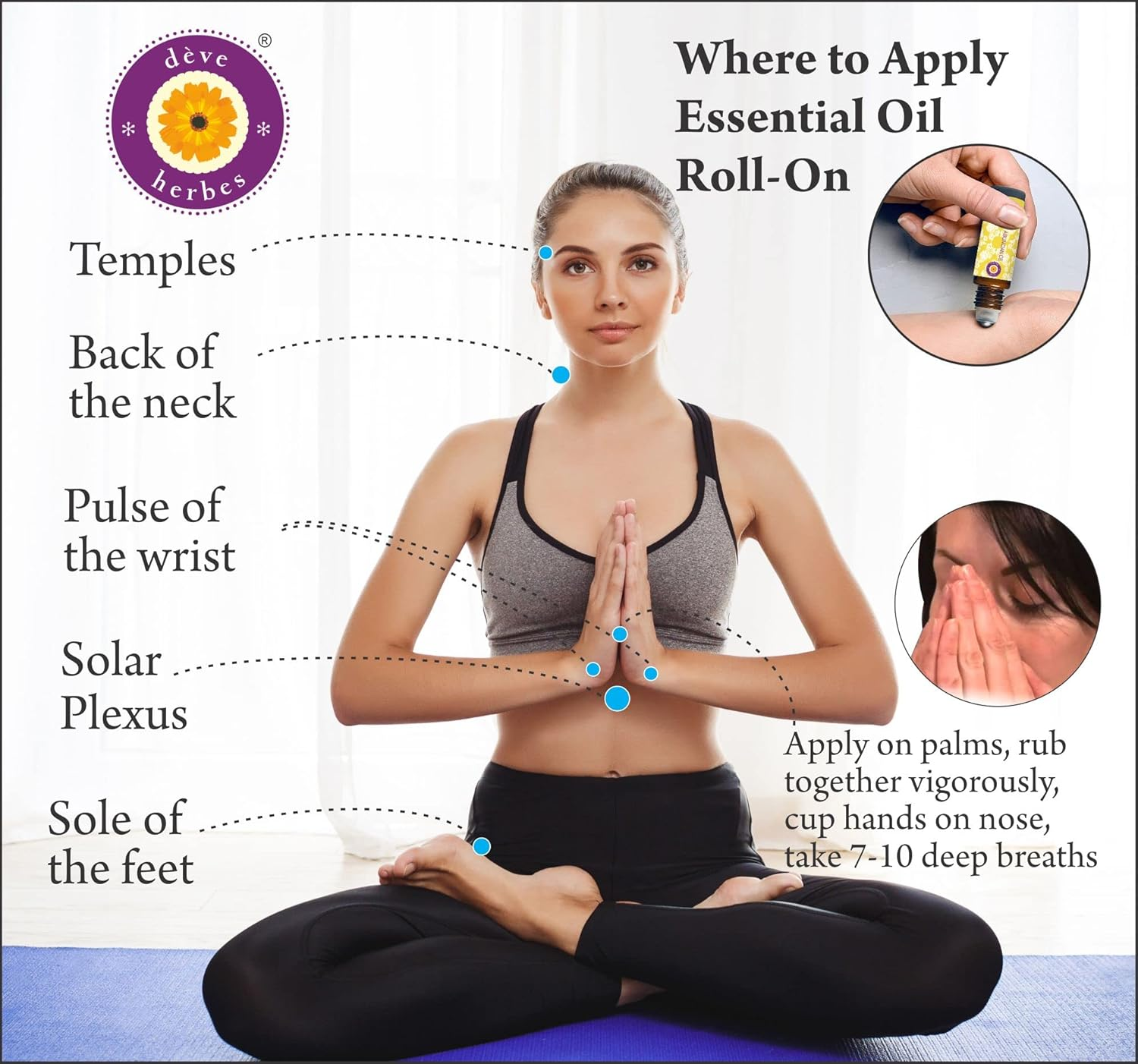 Deve Herbes AURA INCREASE - Aromatherapy Essential Oil Blend of Frankincense, Ylang Ylang, Geranium, Sandalwood & Lavender Essential Oils 10Ml (0.33Oz) image number 3