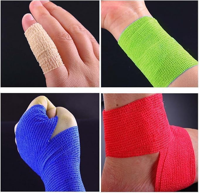 Self Adhesive Cohesive Bandages Elastic Athletic Sports Tape, 24 Rolls Pet Vet Wrap Tape Non-Woven Cohesive Gauze Rolls, Self Adhesive Elastic Protective Bandages Non Woven Cohesive Wrap