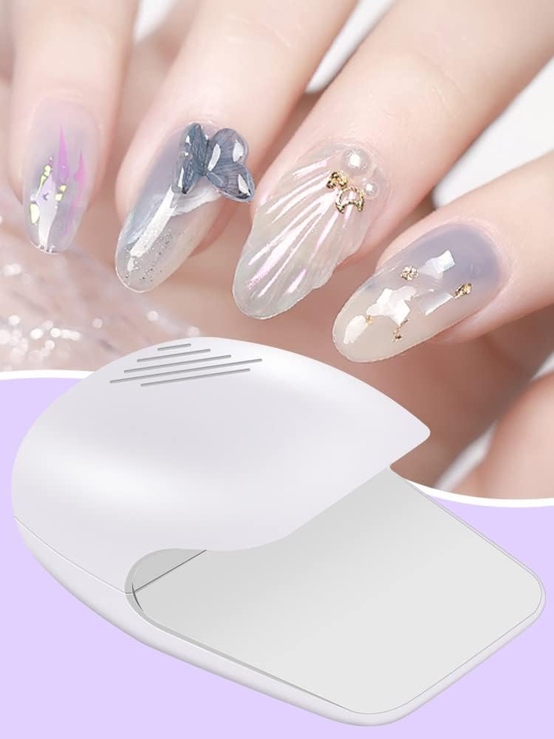 Abizarch Mini Nail Dryer Portable Nail Lamp for Regular Nail Polish Nail Fan Dryer Battery Operated Nail Art Polish Machine Quick-Drying Nail Art Safe Tools for Women Kids image number 2