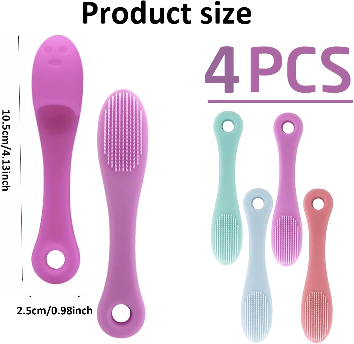 Xinghonyac 4 Pcs Cat Chin Brush, Silicone Scrubber for Cats Chin Cleaner, Cat Grooming Chin Scrubber, Silicone Brush for Cats Chin Cleaning Tool, Finger Brush Silicone Pet Toothbrush for Puppies and Cats image number 6