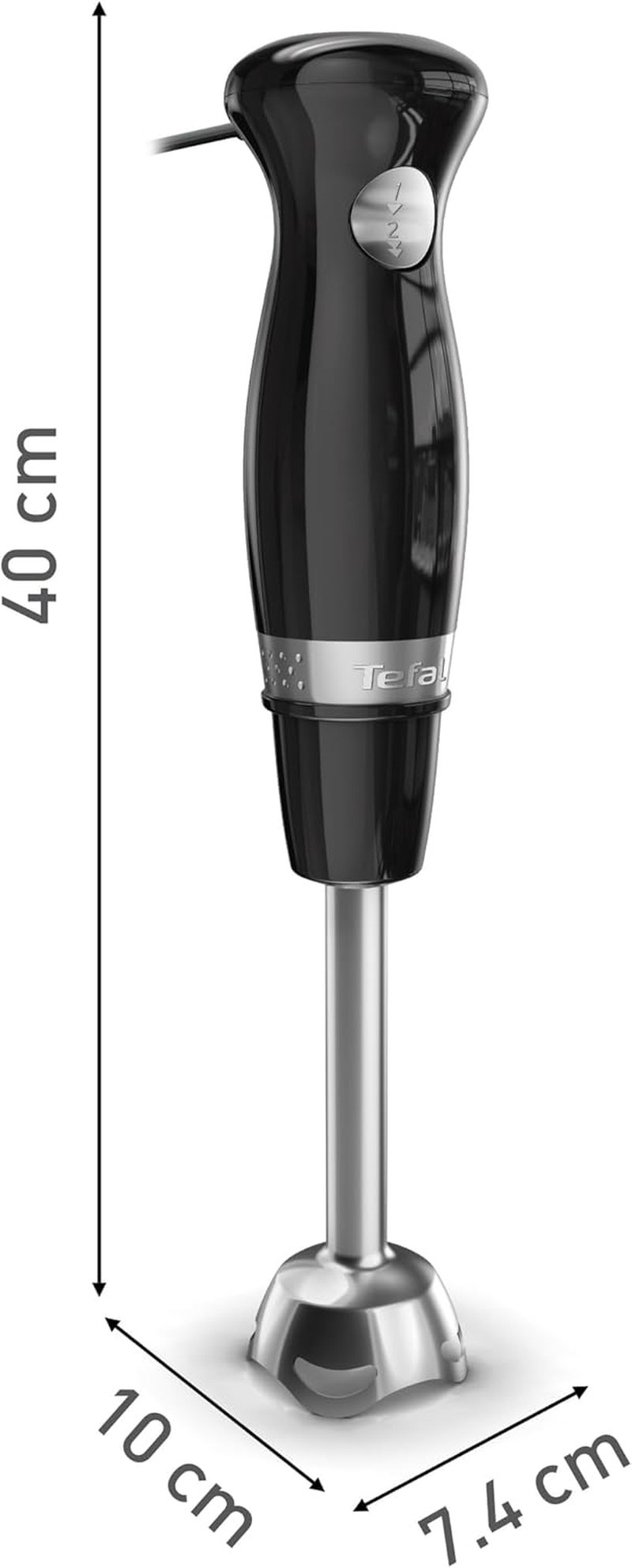 Tefal Soleil Hand Blender Black Collection 2 Speed Pulse 2 Stainless Steel Blades Powerful 450W Splash Guard Base Dishwasher Safe Parts HB4718G0 image number 6