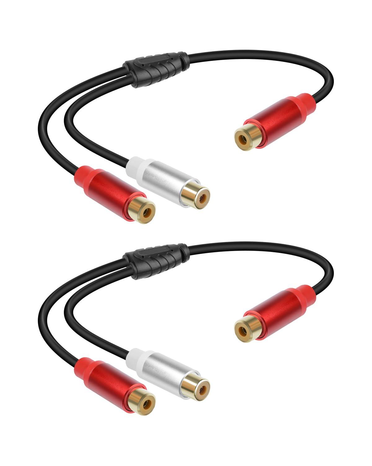 RIIEYOCA RCA Cable 1RCA to 2RCA Stereo Audio Cables, RCA Stereo Cable for Home Theater, HDTV, Amplifiers, Hi-Fi Systems, Car Audio, Speakers, 0.3M/1FT (1F to 2F) image number 3