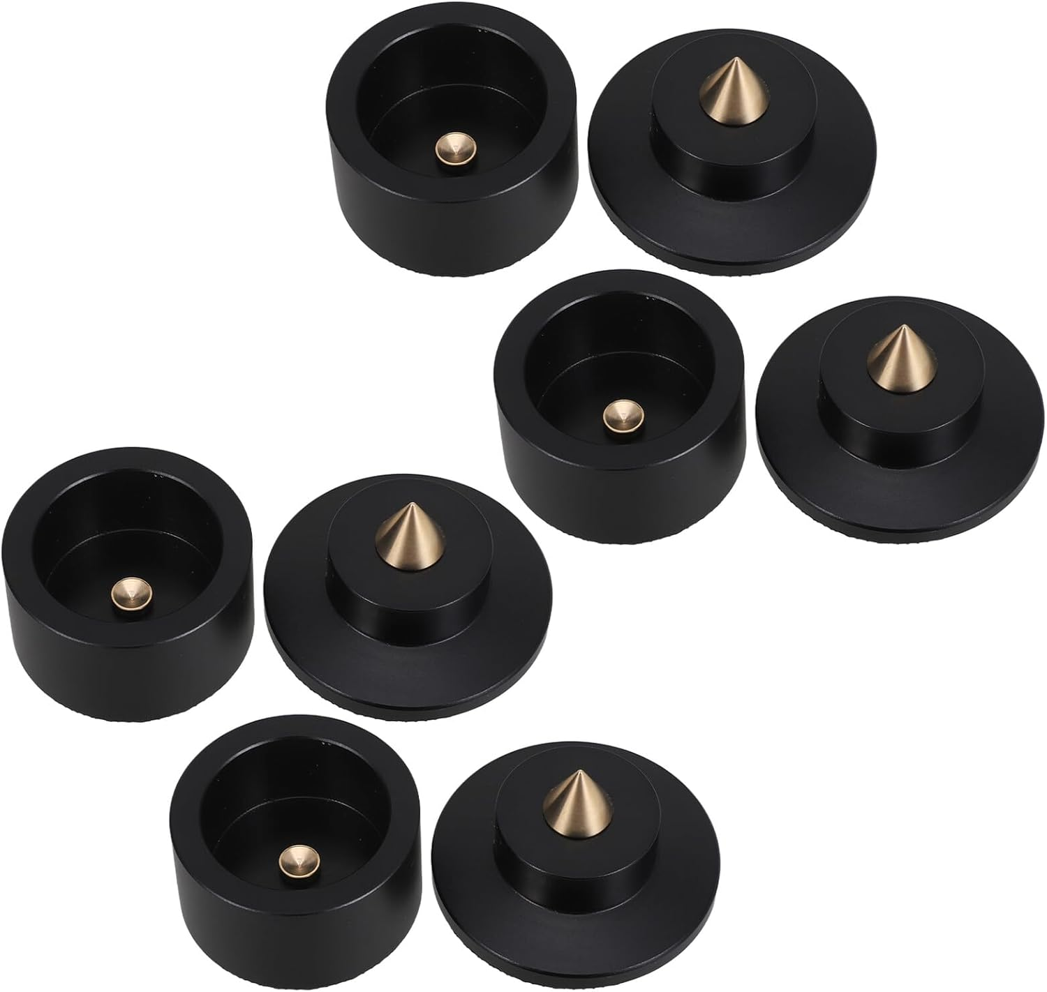 Jojofuny 4Pcs Hifi Speaker Isolation Pads Black Audio Speaker Spike Feet anti Vibration Sound Isolator Pads for Home Audio Systems Turntable CD Player image number 3