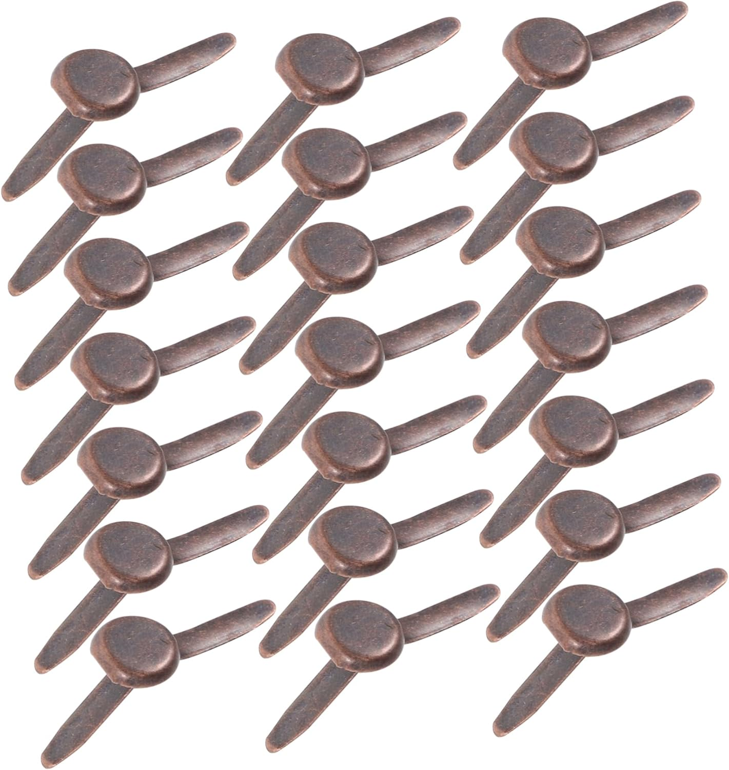LALAFINA 50Pcs Double-Leg Brads Metal Fasteners for Crafts Scrapbooking and Handicrafts Easy to Use Decorative Nails for Boys and Girls and Adults