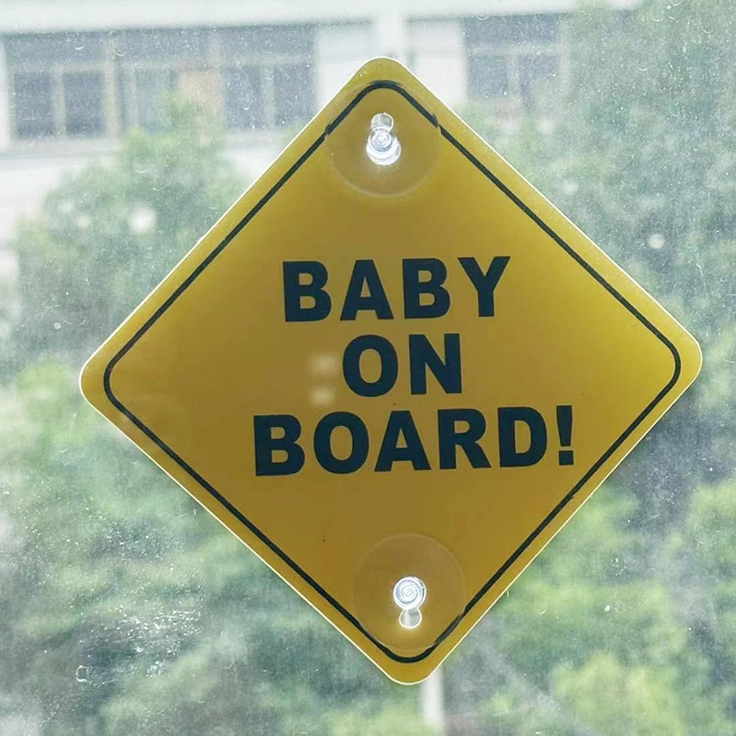 Car Baby Decal - PP Double Suction Warning Window Cup, Warning Window Decal, Baby in Car, Safe Car Stickers for Kids in E image number 1