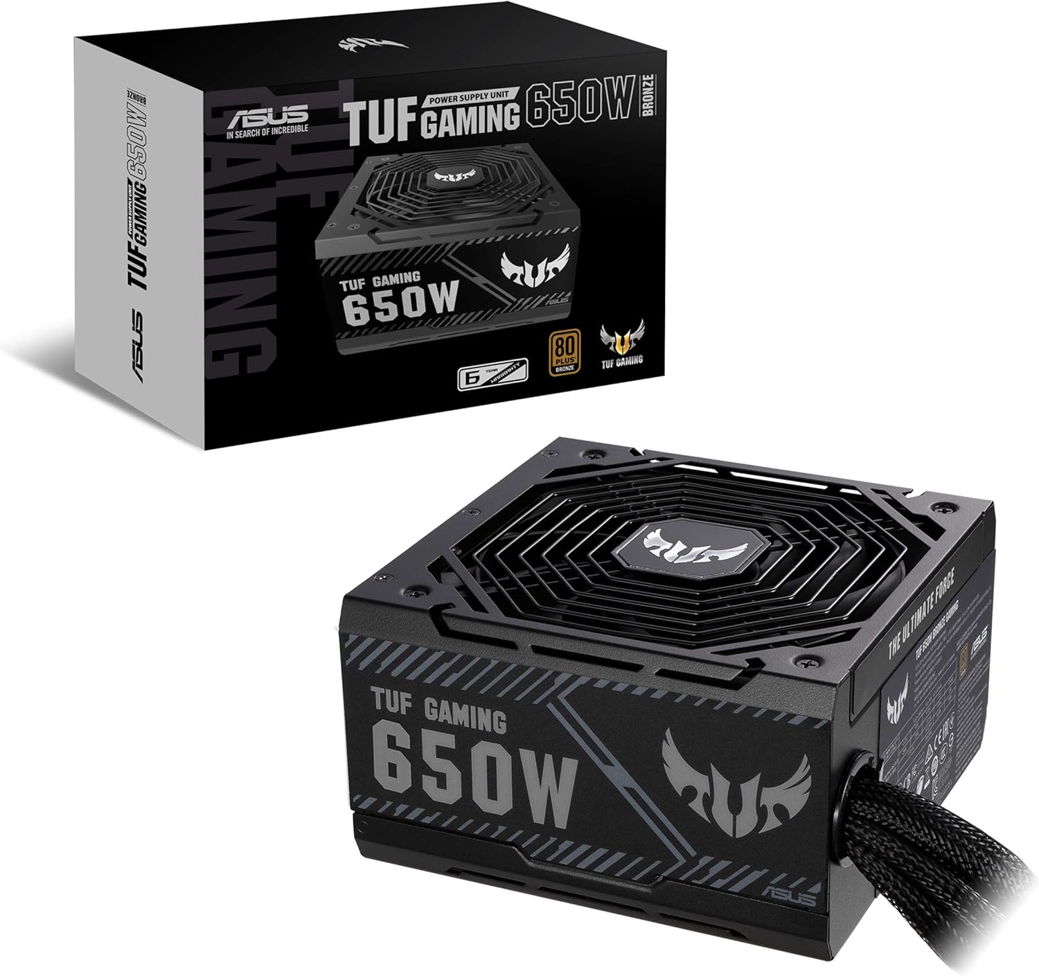 ASUS TUF Gaming 650W Bronze PSU (Power Supply, 80 plus Bronze, Military-Grade Certification, Dual Ball Fan Bearings, Protective PCB Coating, Axial-Tech Fan Design, 0Db) image number 3