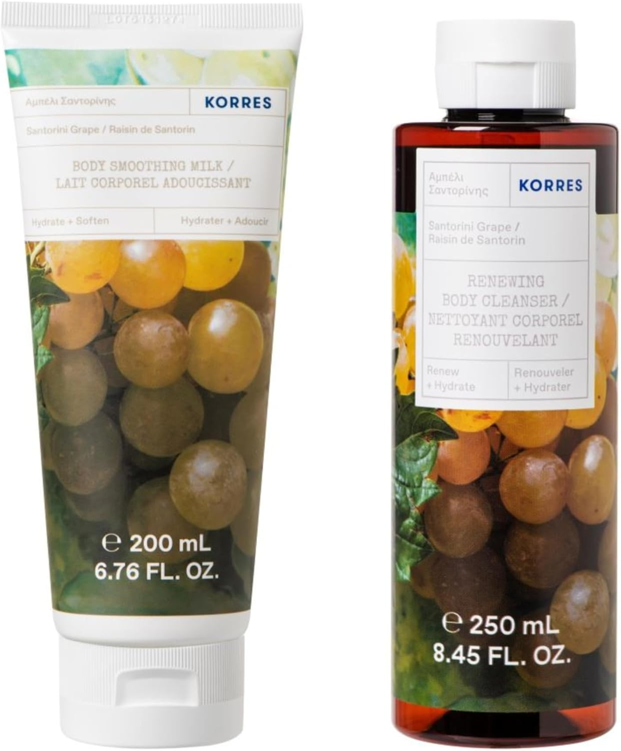 KORRES Greek Nature Santorini Grape Shower Gel & Body Milk Set image number 4