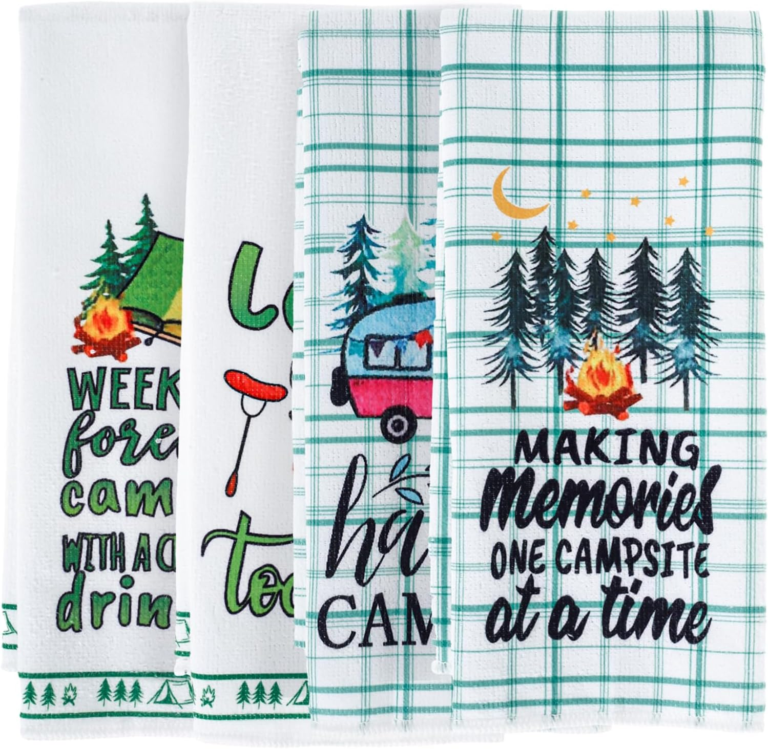 4/6 Pcs Camping Kitchen Towels Microfiber Camper Dish Towels Printed with Funny Sayings Absorbent Dish Towels Novelty Kitchen Hand Towels Decorative Tea Towels for Kitchen Bathroom Home (4Pcs) image number 6