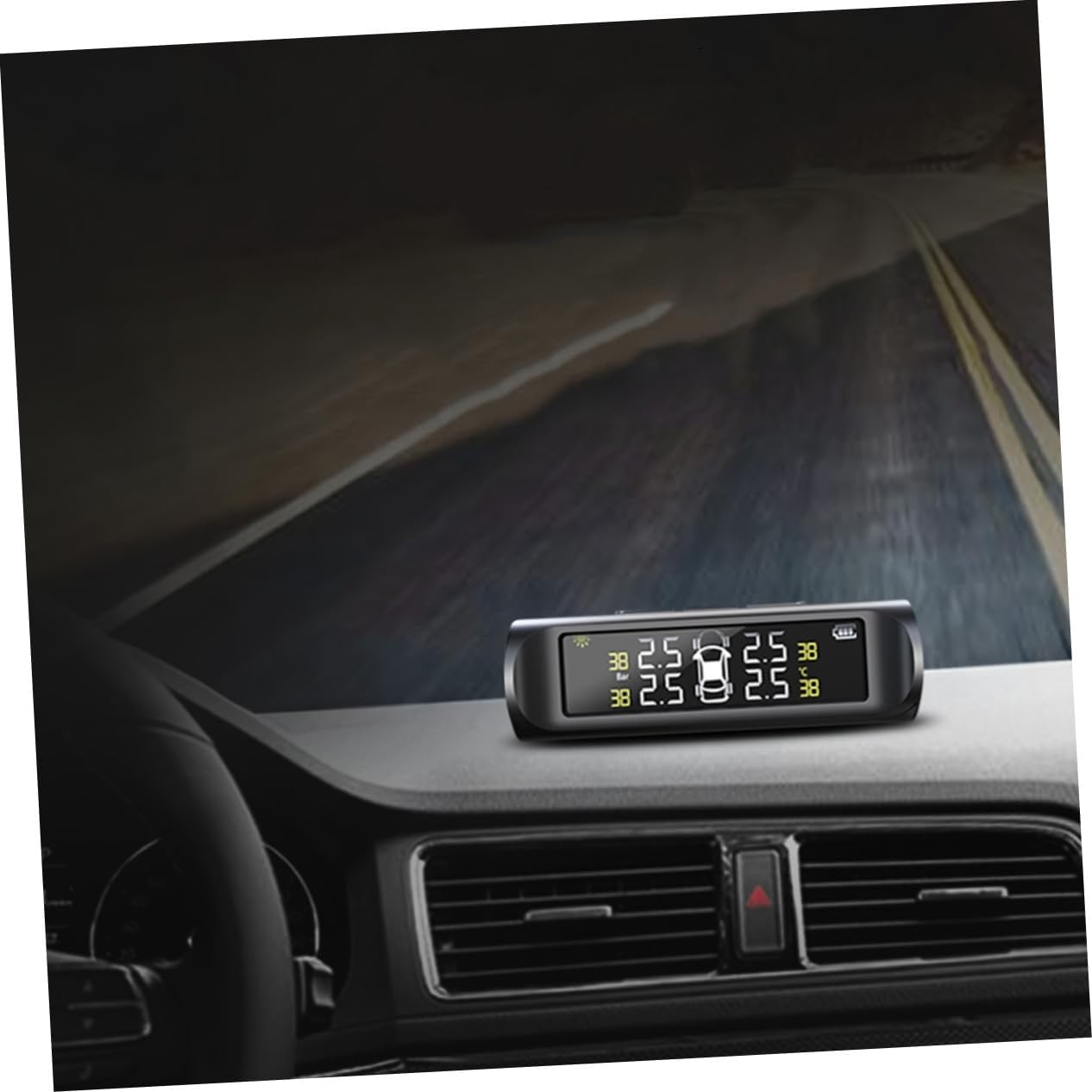 ABOOFAN Solar Energy Tire Pressure Monitor with High Definition Color Screen Real Four Wheel Pressure and Temperature Display Design for Accurate Monitoring and Instant Alerts image number 3