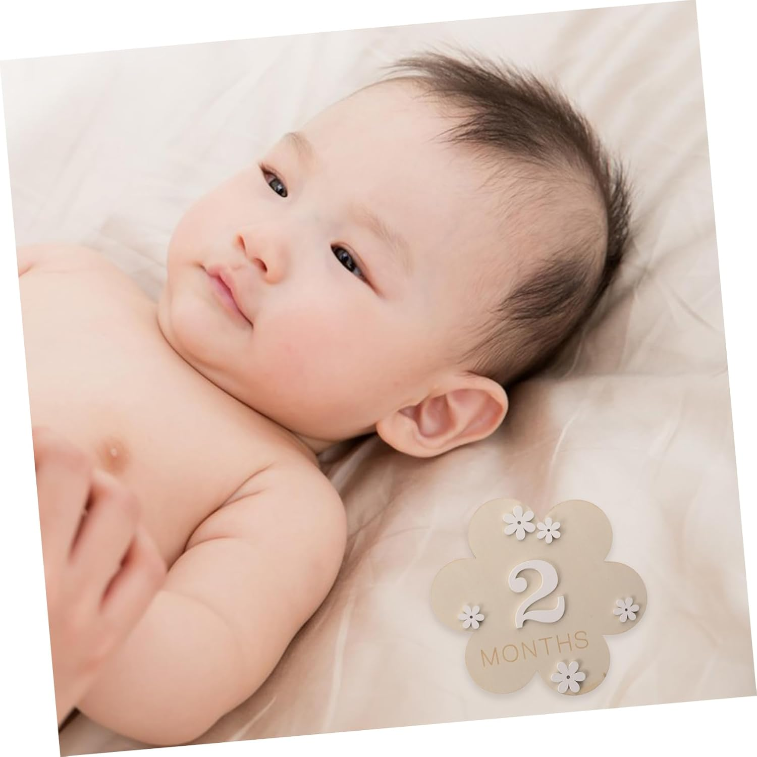 2Pcs Milestone Toys Wood Milestone Discs Wood Circles for Monthly Growth Record Photo Props image number 2