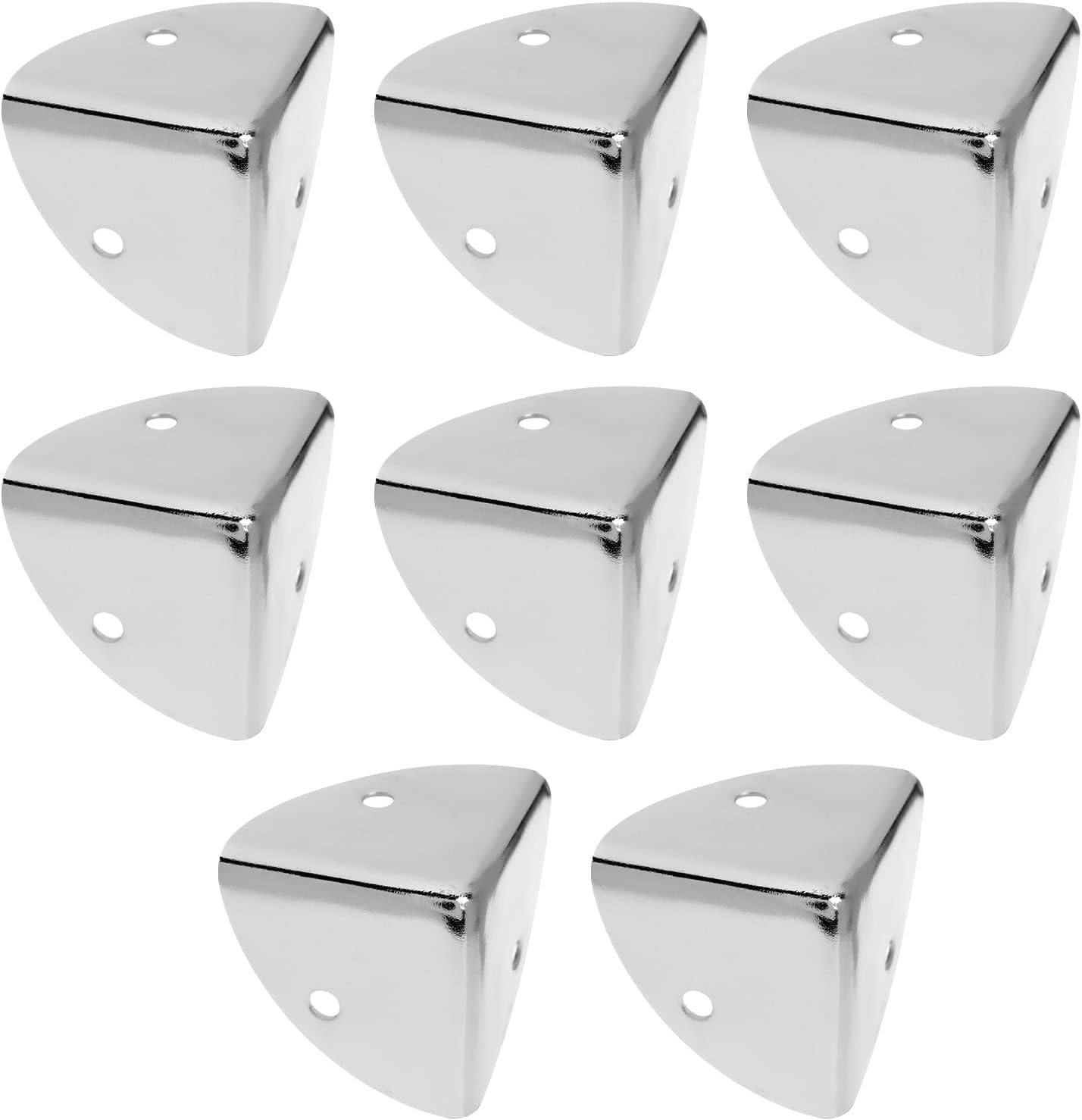 SING F LTD 8PCS 39Mm Corner Angle Brace Protectors Scalloped Metal Right Angle Corner Guards for Wooden Box Desk Chest Case Flightcase Silver