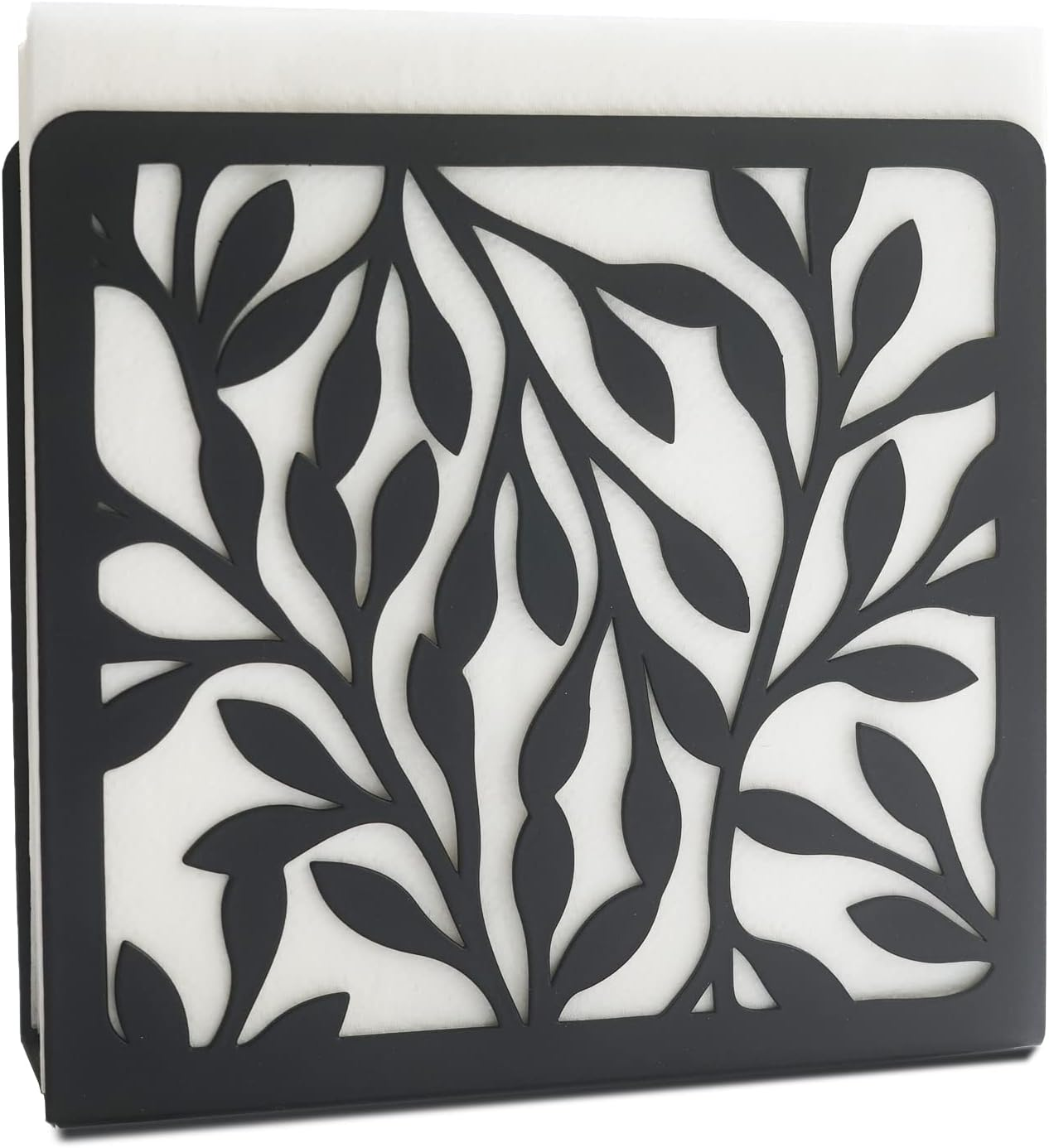 Metal Modern Leaves Silhouette Tabletop Napkin Holder for Table/Freestanding Tissue Dispenser