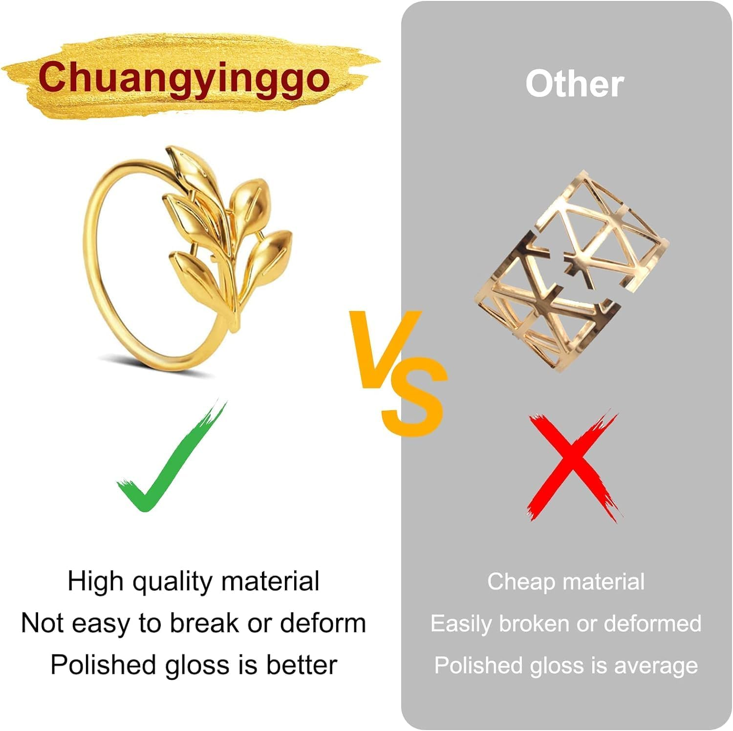 20Pcs Napkin Rings, Leaf Gold Napkin Rings Set for Table Napkins, Home Decor for Cloth Napkins, Stylish Gold Napkin Holder, Kitchen Decor and Wedding Decorations image number 1