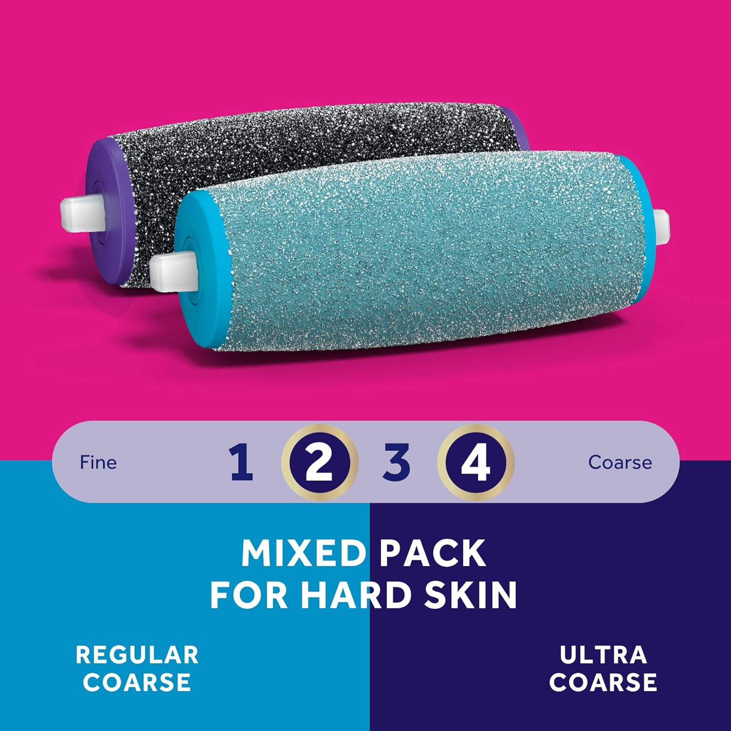 Amope Pedi Perfect Electronic Foot File Mixed Refills, 2 Count, Regular & Extra Coarse image number 2