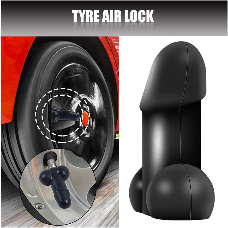 8PCS Prank Wheel Tire Valve Stem Caps, Car Tire Valve Caps Universal, Universal Luminous Tire Valve Stem Cap Dust Cover Fits Cars Trucks Bikes Motorcycles (Black) image number 3