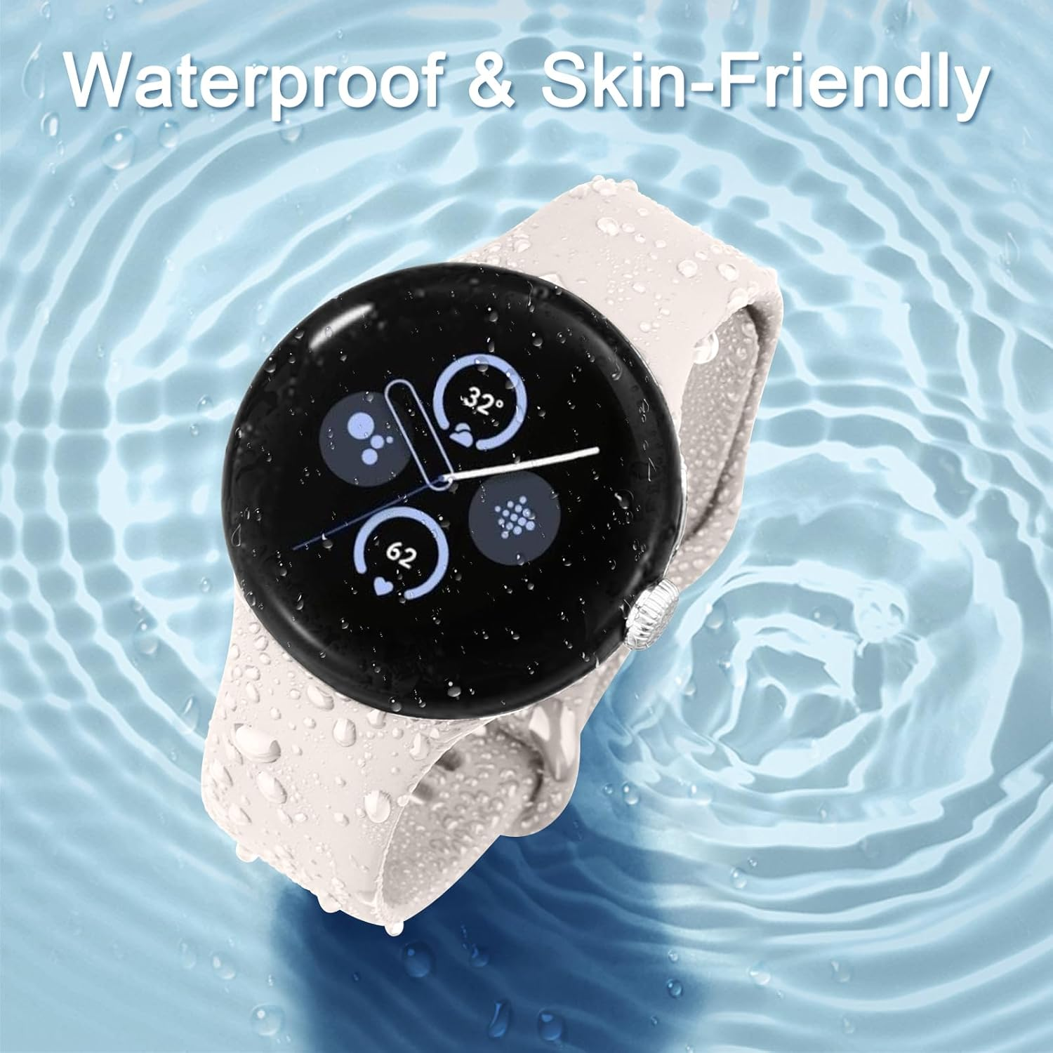 Silicone Bands for Google Pixel Watch 3 41Mm Bands/Pixel Watch 2 Band Women Men, Comfortable Adjustable Sports Replacement Strap for Google Pixel Watch 3 41Mm/2/1