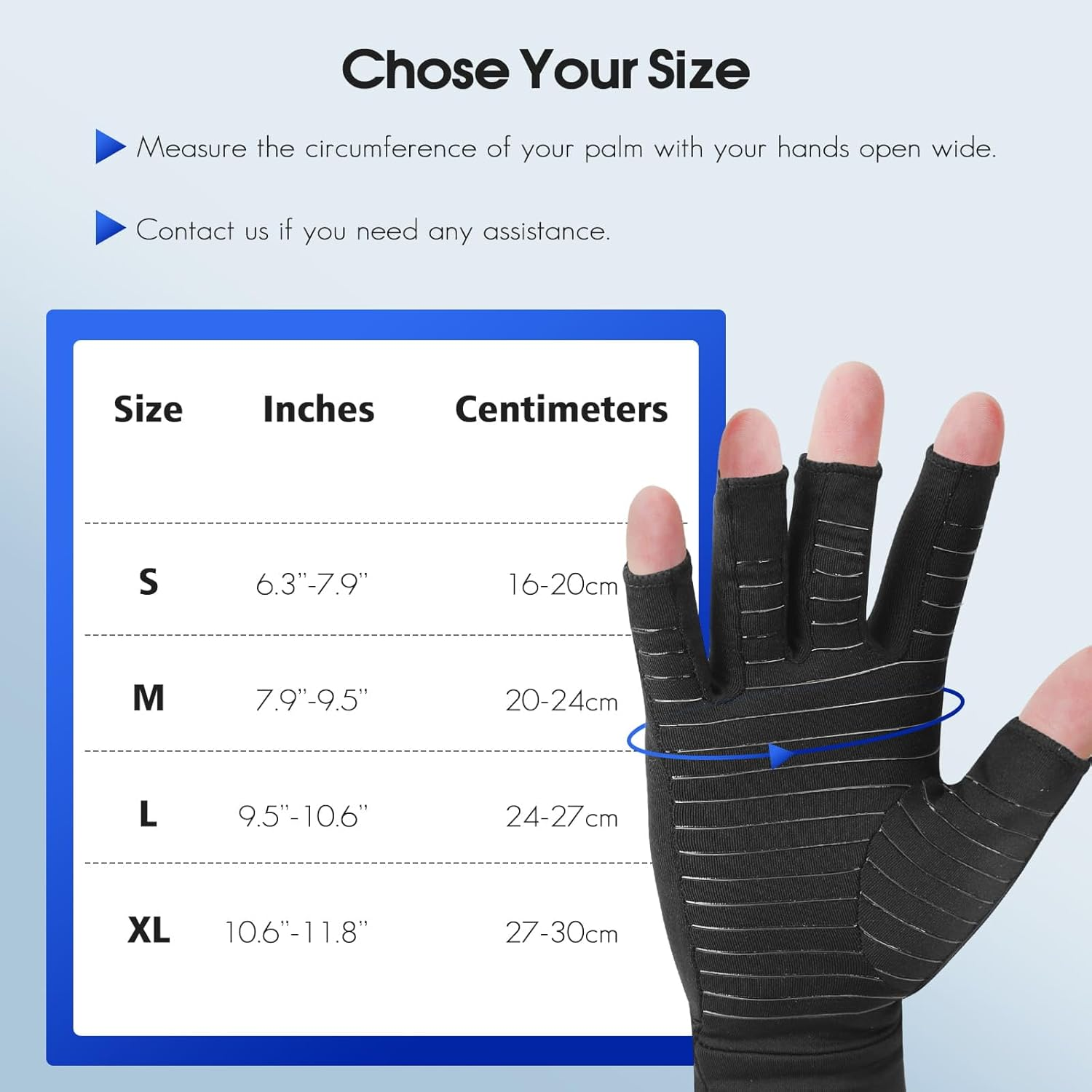 Donfri Arthritis Compression Gloves Fingerless Gloves Hand Support Carpal Tunnel Typing Gloves for Rheumatoid,Raynaud'S,Tendonitis,Joints Swollen and Stiff, Black, L image number 5