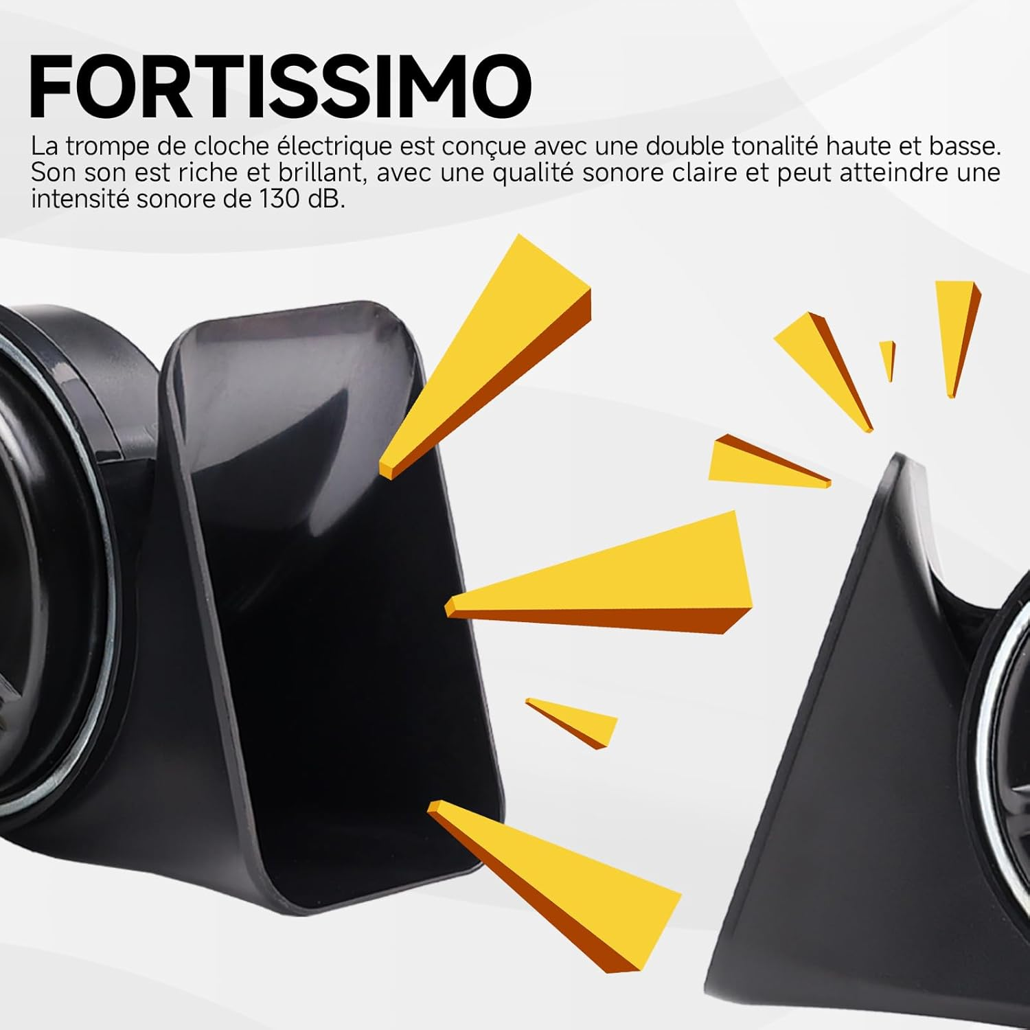 FARBIN Car Horn 12V Loud Waterproof Double Horn Super Loud Train Horns Car Electric Snail Horn Air Horns Truck Horn Replacement Kit Universal for Car Motorcycle Truck Boat (Black, Boutique Snail Horn) image number 6