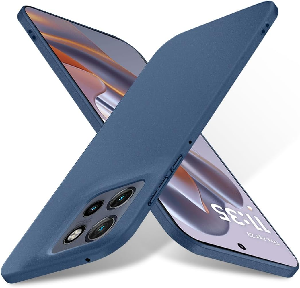 Bastmei Case for Motorola Moto Edge 50 Pro, Ultralight Ultra Thin Scratch-Resistant Non-Slip Camera Protection Matte Texture Hard PC Mobile Phone Case Cover for Motorola Edge50 Pro 6.7 Inch (Blue)