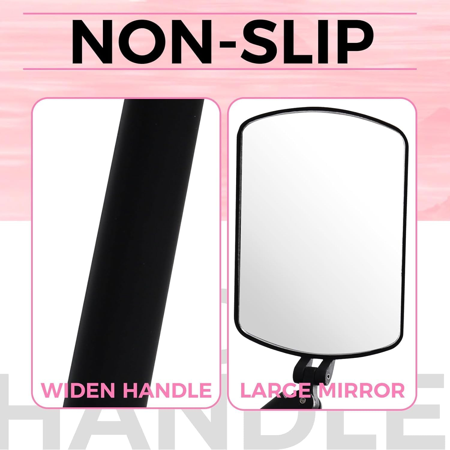 Lash Mirror, Grafting Eyelash Makeup Mirror, Multifunctional Eyelash Grafting Mirror, Square Folding Mirror, Lash Extension Supplies (Black) image number 3