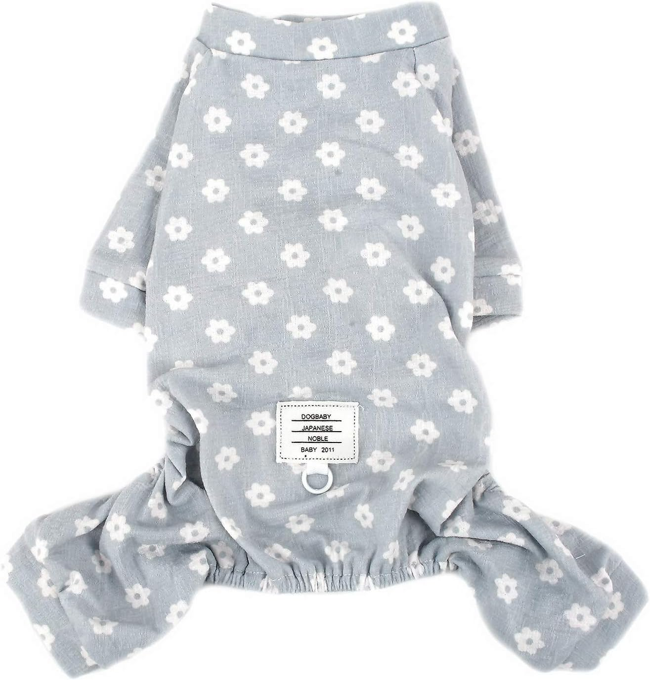 ZUNEA Small Dog Daisy Jumpsuit Pajamas Adorable Cotton Overalls Pjs Puppy Sleeping Clothes Shirt with Pant Pet Doggie Cats Four Legs Pyjamas for All Season Blue M image number 4