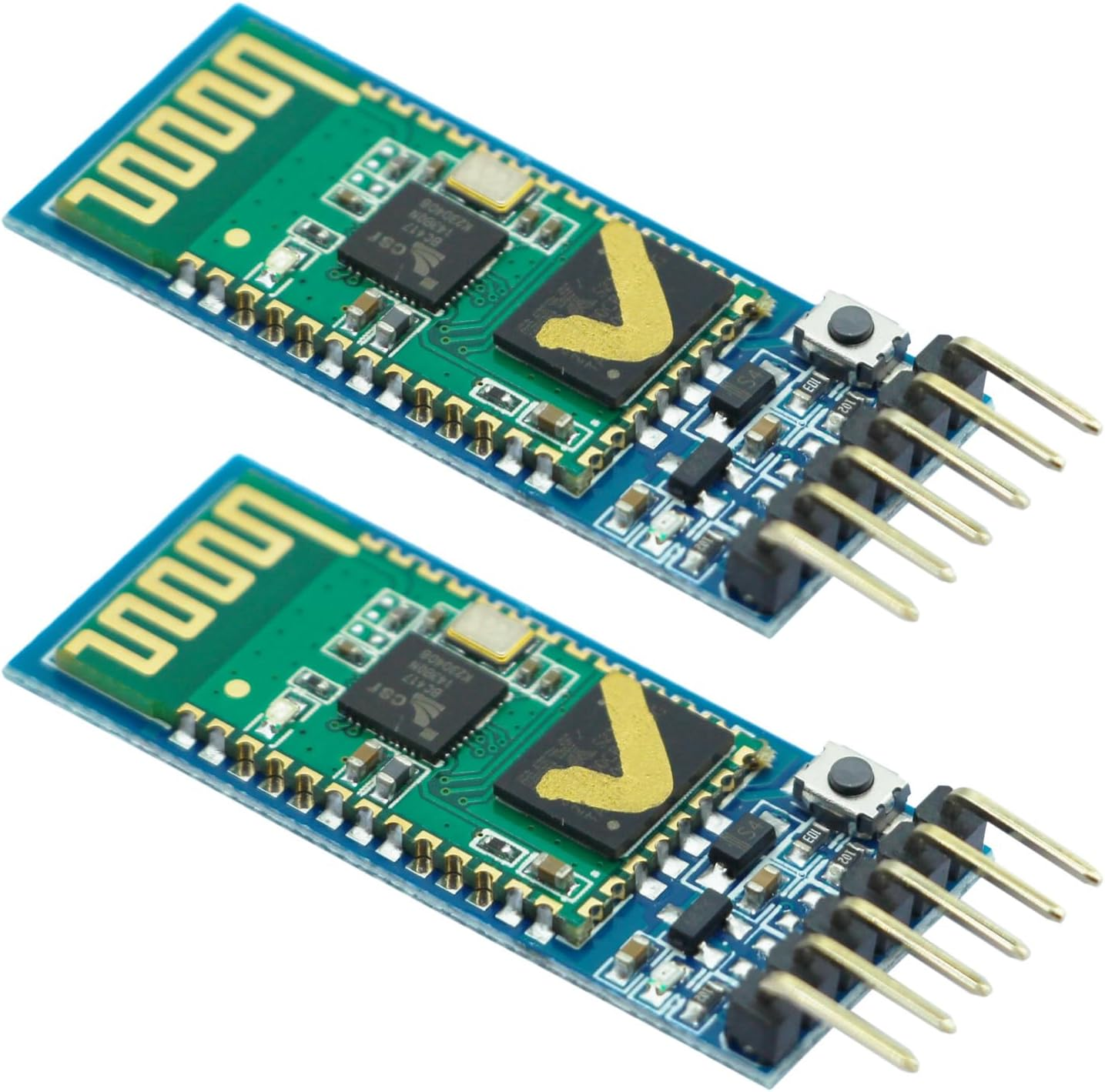 DIGISHUO 2Pcs HC-05 Wireless RF Serial Transceiver Module 6Pin RS232 TTL Board Communication BT Module for Arduino