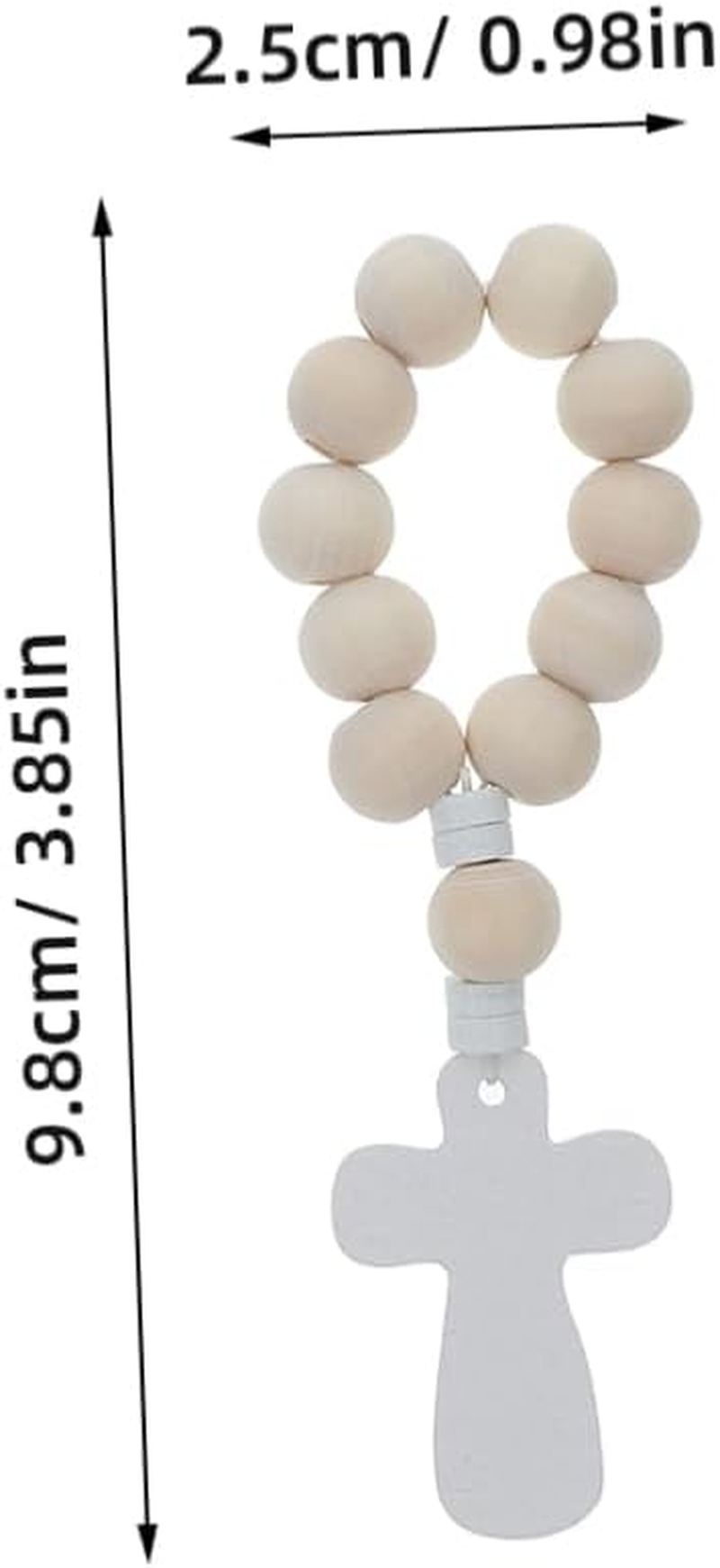 Jojofuny 40Sets Wooden Rosary Beads Mesh Bags for Baptism Religious Prayer Favors Small Rosary Cross Charms image number 1