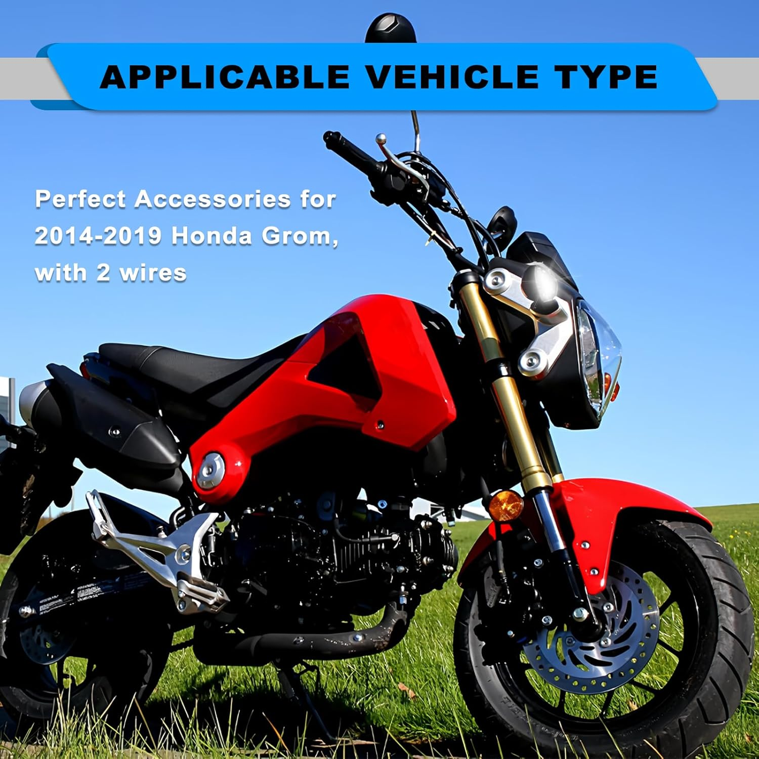 Motorcycle LED Front Flush Mount Turn Signal Light, Brake Blinker Indicator for Honda Grom 2014-2018 Flush LED Turn Signals Light (Pack of 2) image number 5