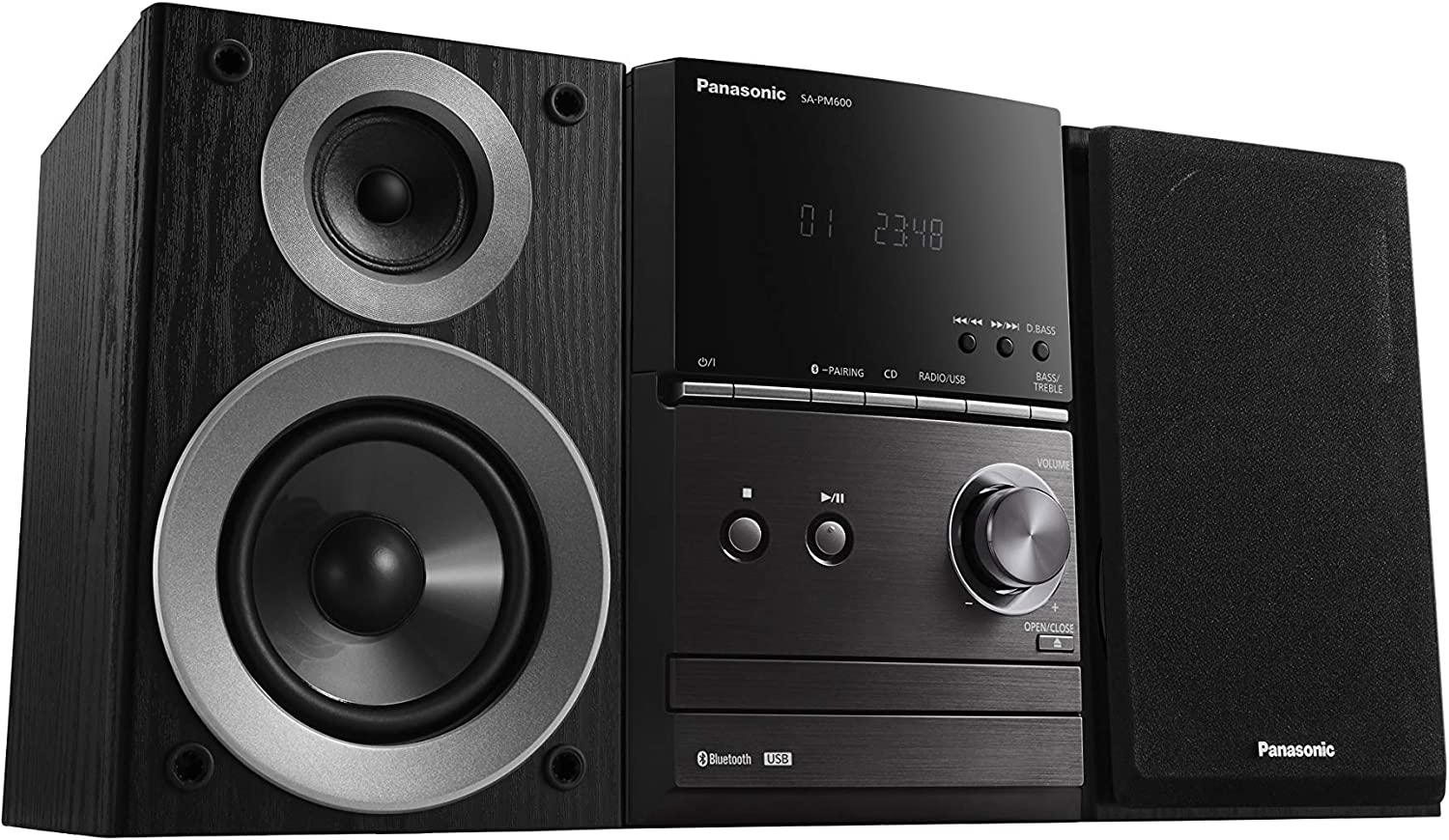 Panasonic 40W CD Micro Hi-Fi System with FM Radio and Bluetooth (SC-PM600GN-K) image number 3