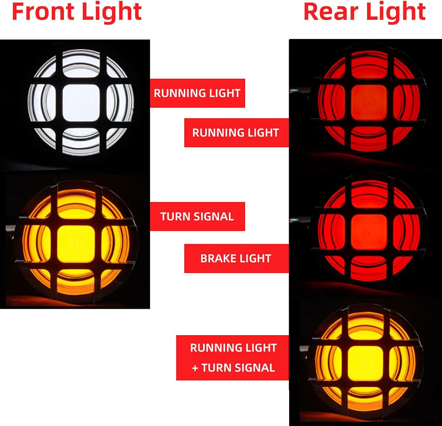 FATECIM 4X Motorcycle LED Rear Front Turn Signals Bullet Tail Lights Running Brake Stop Lights Motorbike Taillights Blinkers Indicators for Bobber Harley Honda Yamaha Suzuki Kawasaki Chopper Chrome image number 5