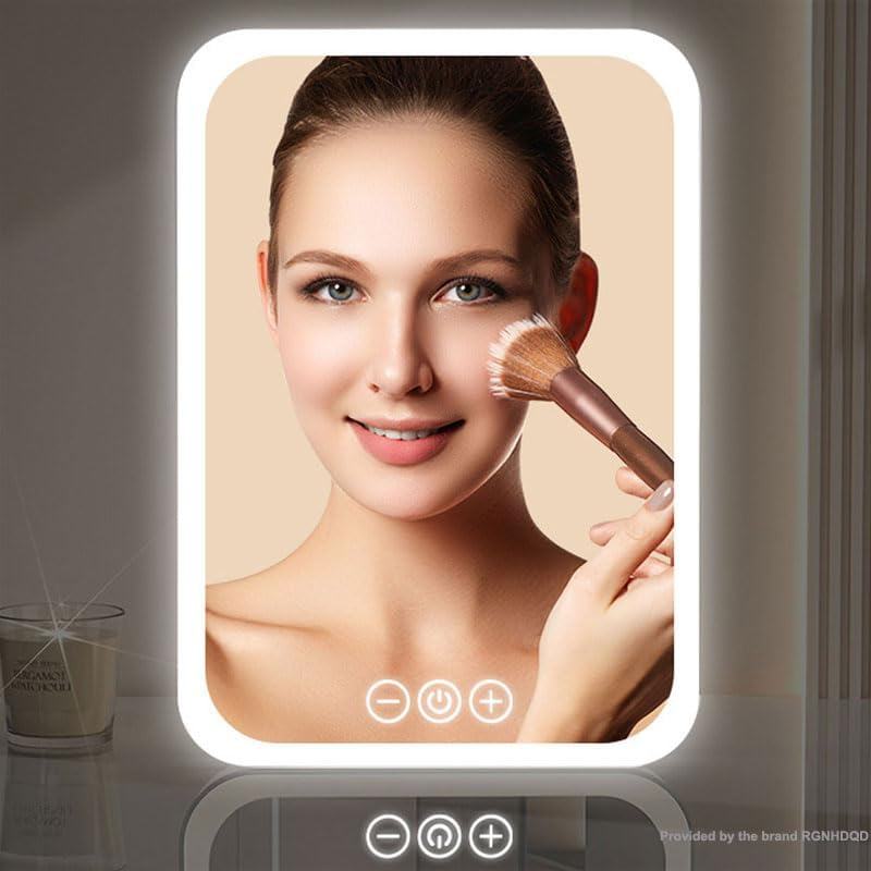 Portable LED Makeup Vanity Mirror with LED Lights, Rechargeable Smart Touch Control 3 Colors Dimmable Travel Design, Ideal for Home & Travel Use