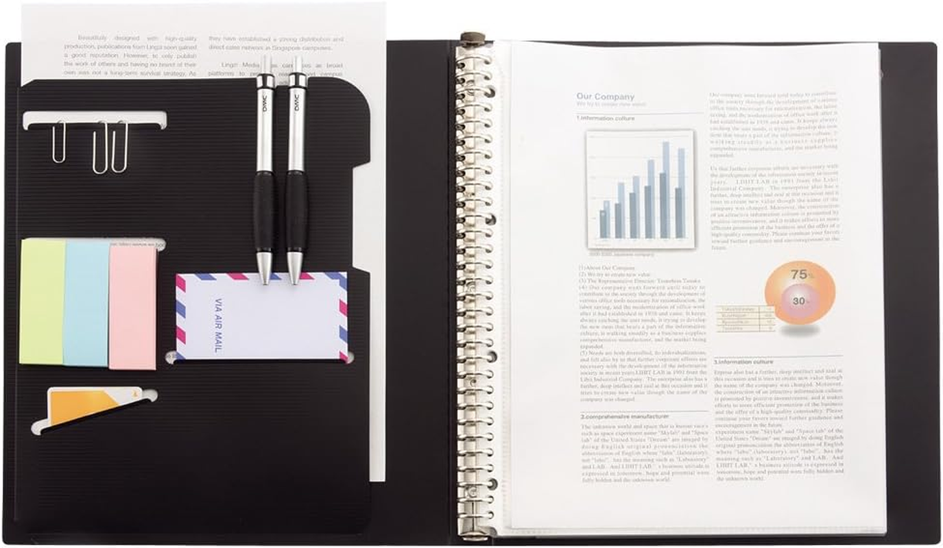 Lihit Lab N7520-11 File Clear Book, A4, 30 Holes, Interchangeable, 2 Type Pockets, Navy - Green image number 6