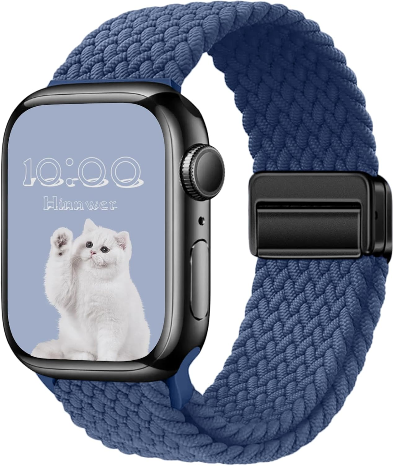 Hinnwer Geflochten Armband F&uuml;r Apple Watch Armband 46Mm 44Mm 42Mm 38Mm 40Mm 41Mm Damen Herren, Elastisch Nylon Stoff Band Mit Magnetisch Verschluss F&uuml;r Iwatch SE 2 SE Series 10 9 8 7 6 5 4 3 2 1