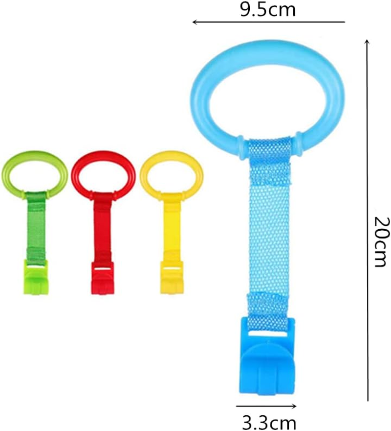 CAASFOOY 8 Pieces Baby Pull up Rings, Baby Crib Pull Ring Baby Walking Exercises Assistant Rings Toddler Walking Training, Baby Standing Walker Rings image number 3