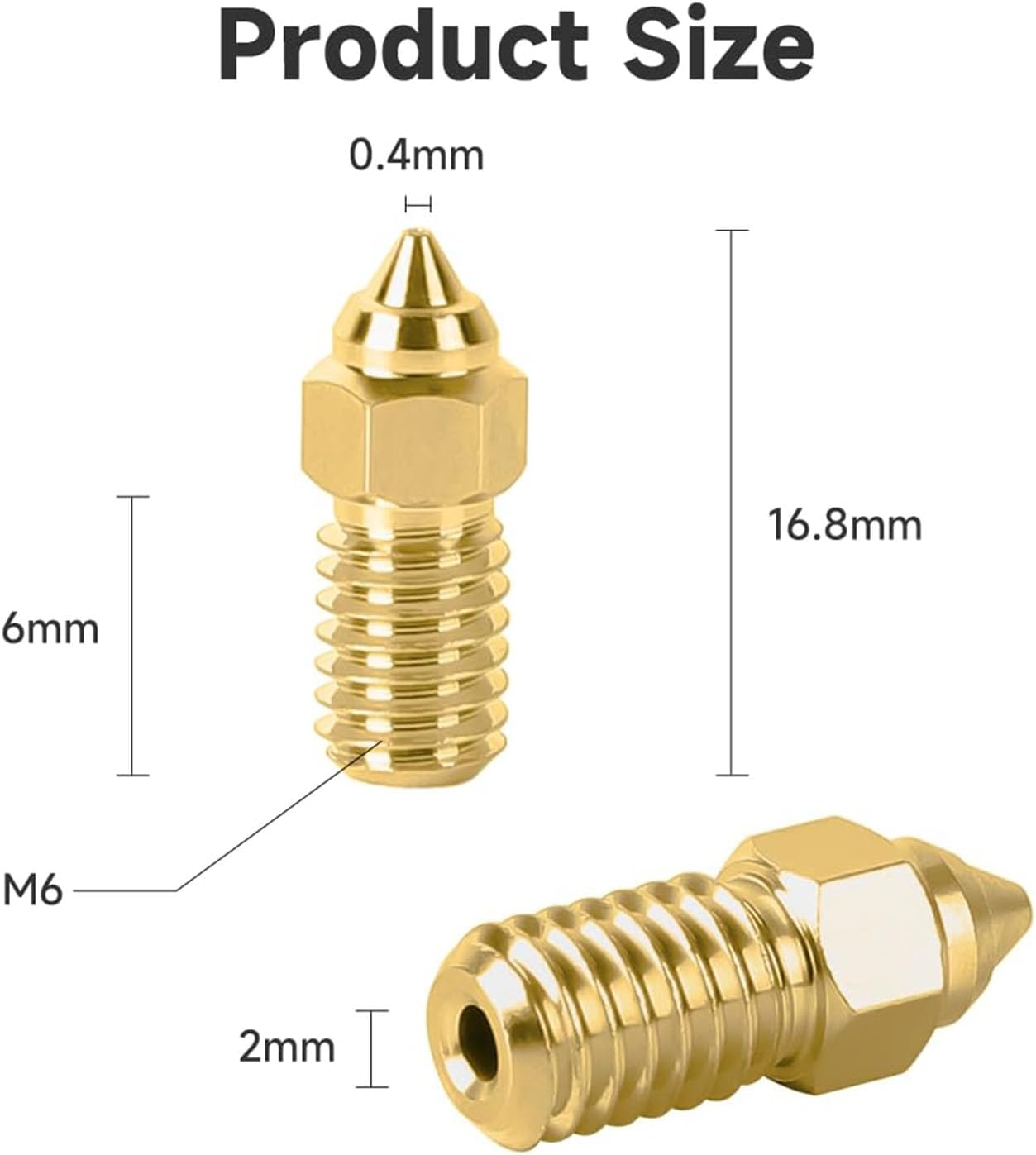 LEOWAY Ender 3 V3 SE Extruder Nozzles High Speed Brass Nozzle 3D Printer Accessories Extruder Nozzle for Ender-7/Ender-5 S1/Ender-3 V3 Se(8X0.4Mm+2X0.6Mm) image number 5
