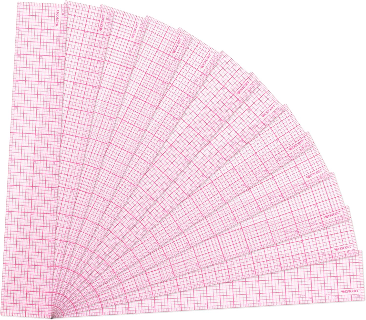 Westcott 8Ths 12-Inch Beveled Transparent Ruler (B-70) image number 3