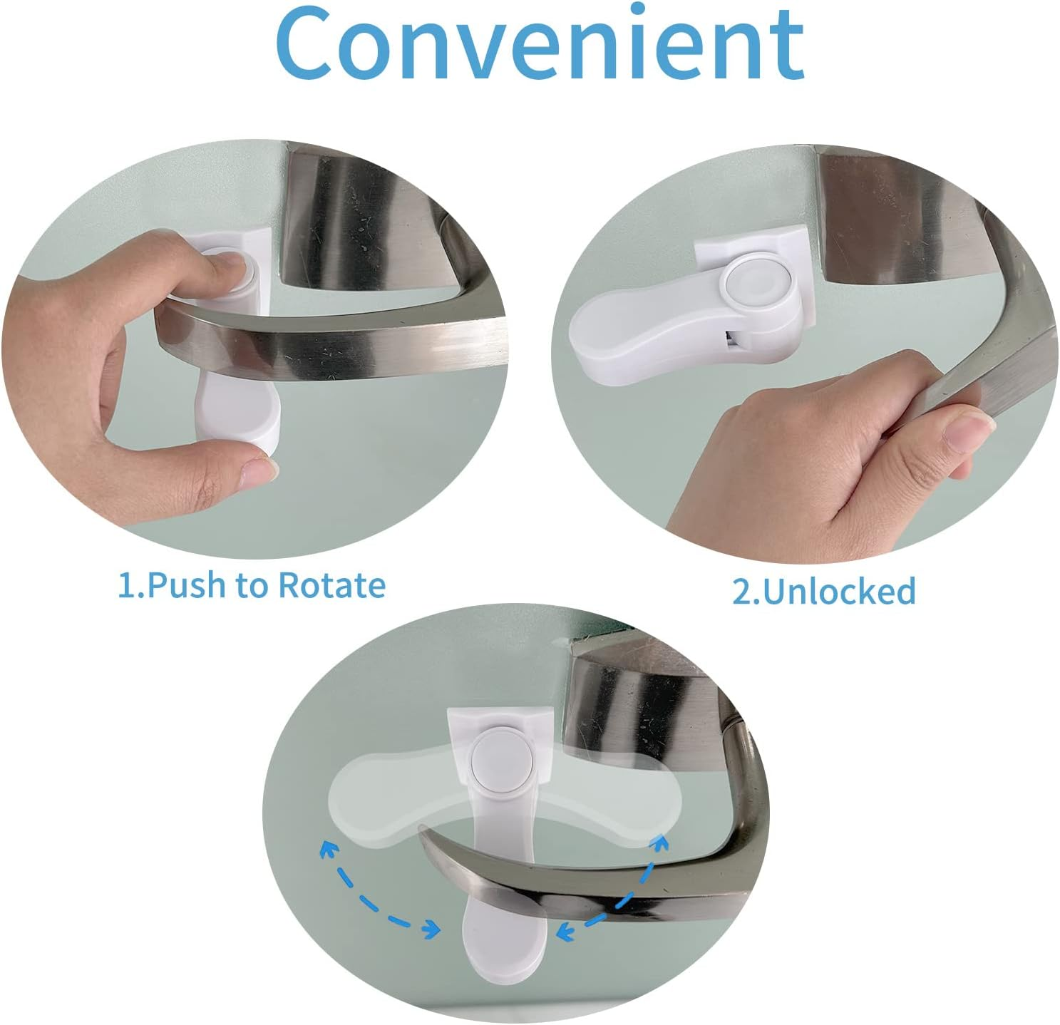 Baby Proofing Door Handle Lock（4-Pack），Child Safety Door Lever Lock ，Childproofing & Petproofing with 3M Adhesive, No Drilling Needed, Minimalist Design, Tool-Free Installation for Toddler Safety image number 1