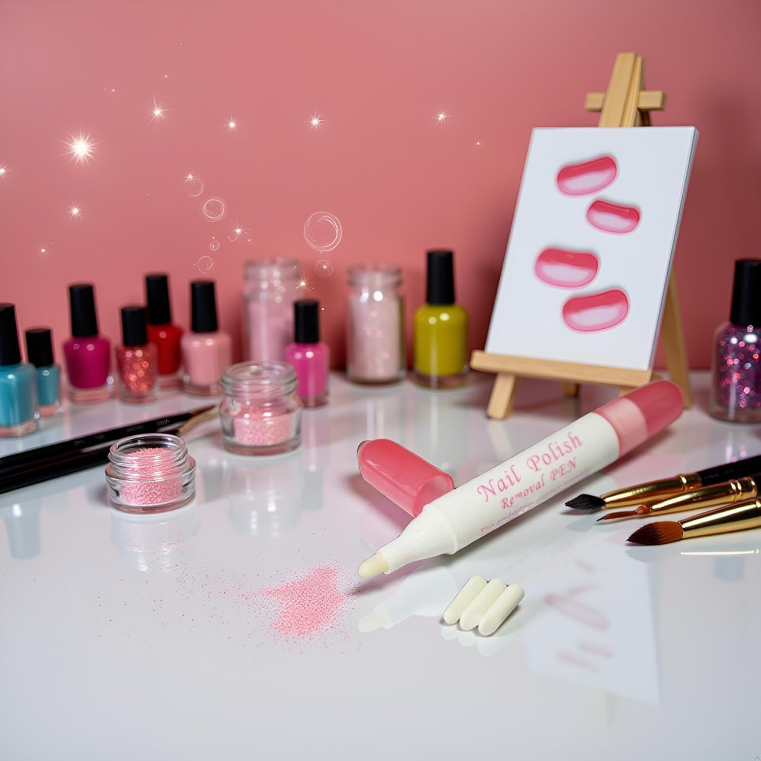 Nail Polish Corrector Pen with 3 Replaceable Tips - Manicure Tool for Quick Nail Art Mistakes Cleanup image number 1