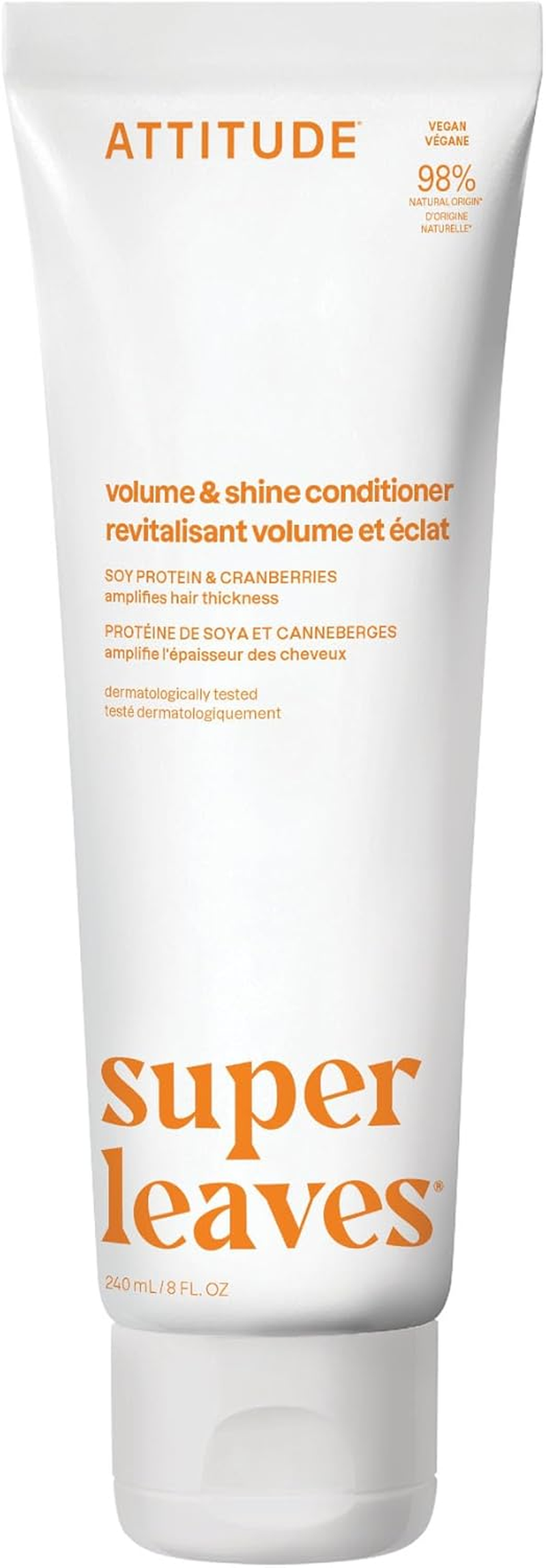 ATTITUDE Volume and Shine Hair Conditioner, for Thin Hair, Naturally Derived Ingredients, Vegan Detangler, Dermatologically Tested, Soy Protein & Cranberries, 8 Fl Oz image number 1