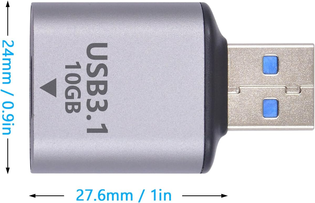 Duttek USB a to USB C Adapter, 10Gbps USB C to USB 3.1 Gen 2 Adapter, USB Male to USB C Female Adapter OTG Fast Charging for Iphone, Macbook, PC, Laptop, Charger, Power (Pack of 2) image number 1