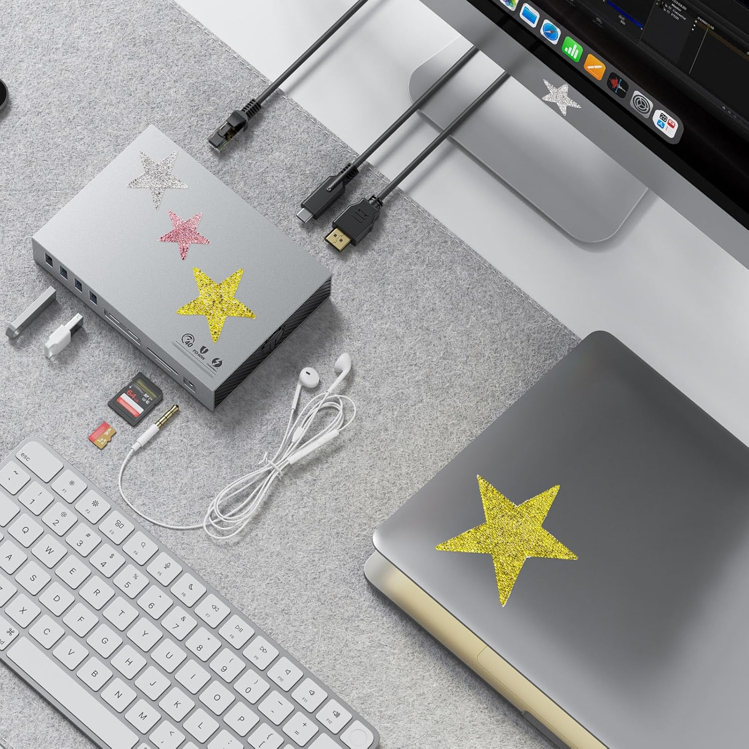 15 Pack Rhinestone Star Stickers, Bling Car Stickers Self Adhesive Diamond Decals, 4 Sizes Glitter Crystal Gem Decoration Appliques for Auto Window Laptop Luggage Phone (Silver) - Silver image number 6